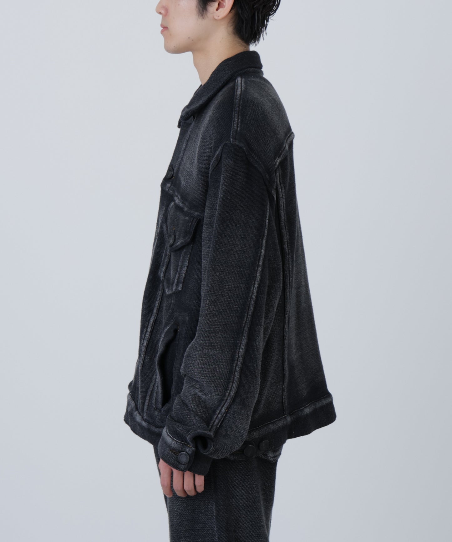 3RD TYPE WASHED KNIT JACKET ‐Indigo yarn‐