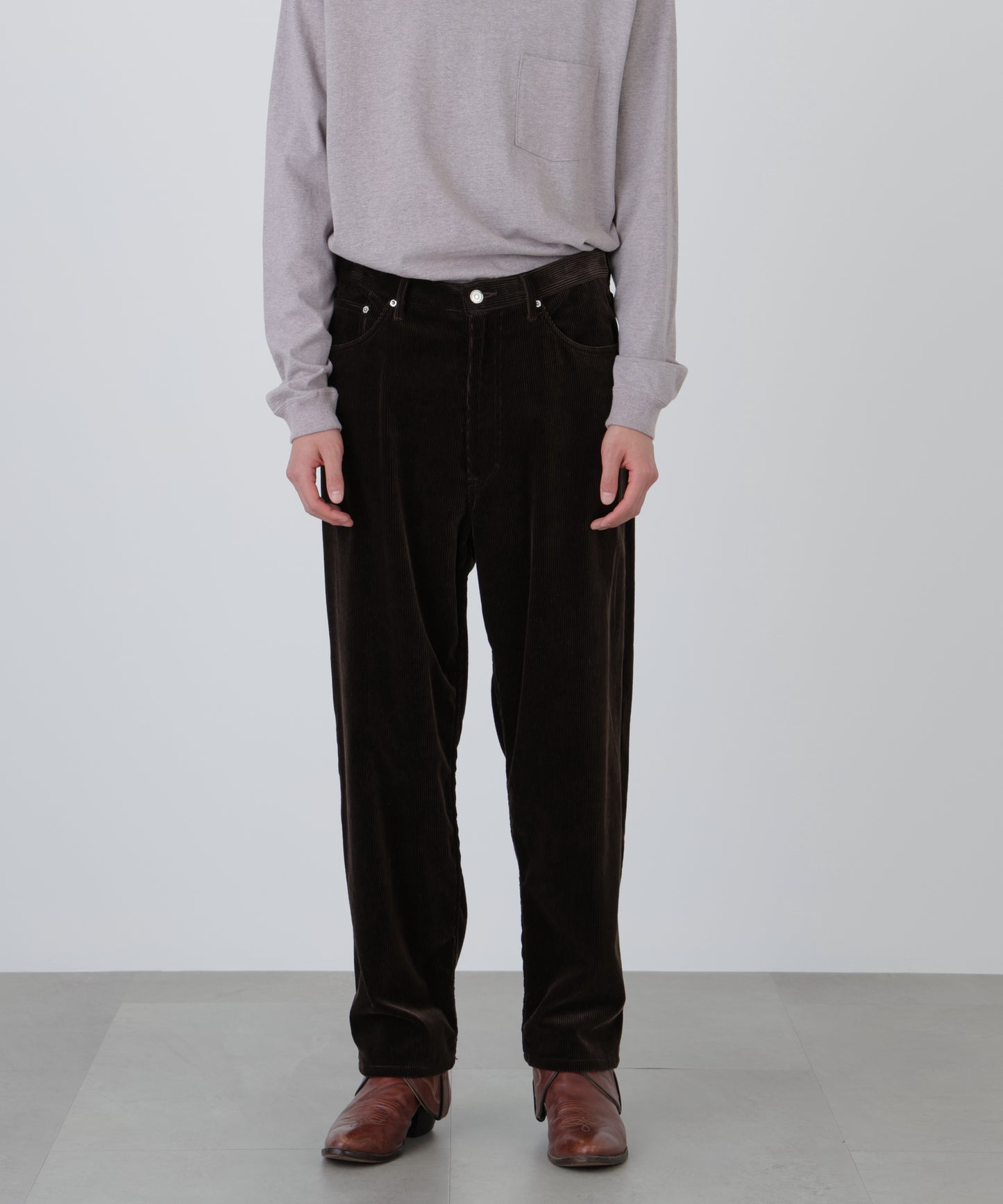 CORDUROY WIDE PANTS ‐Modal mix‐