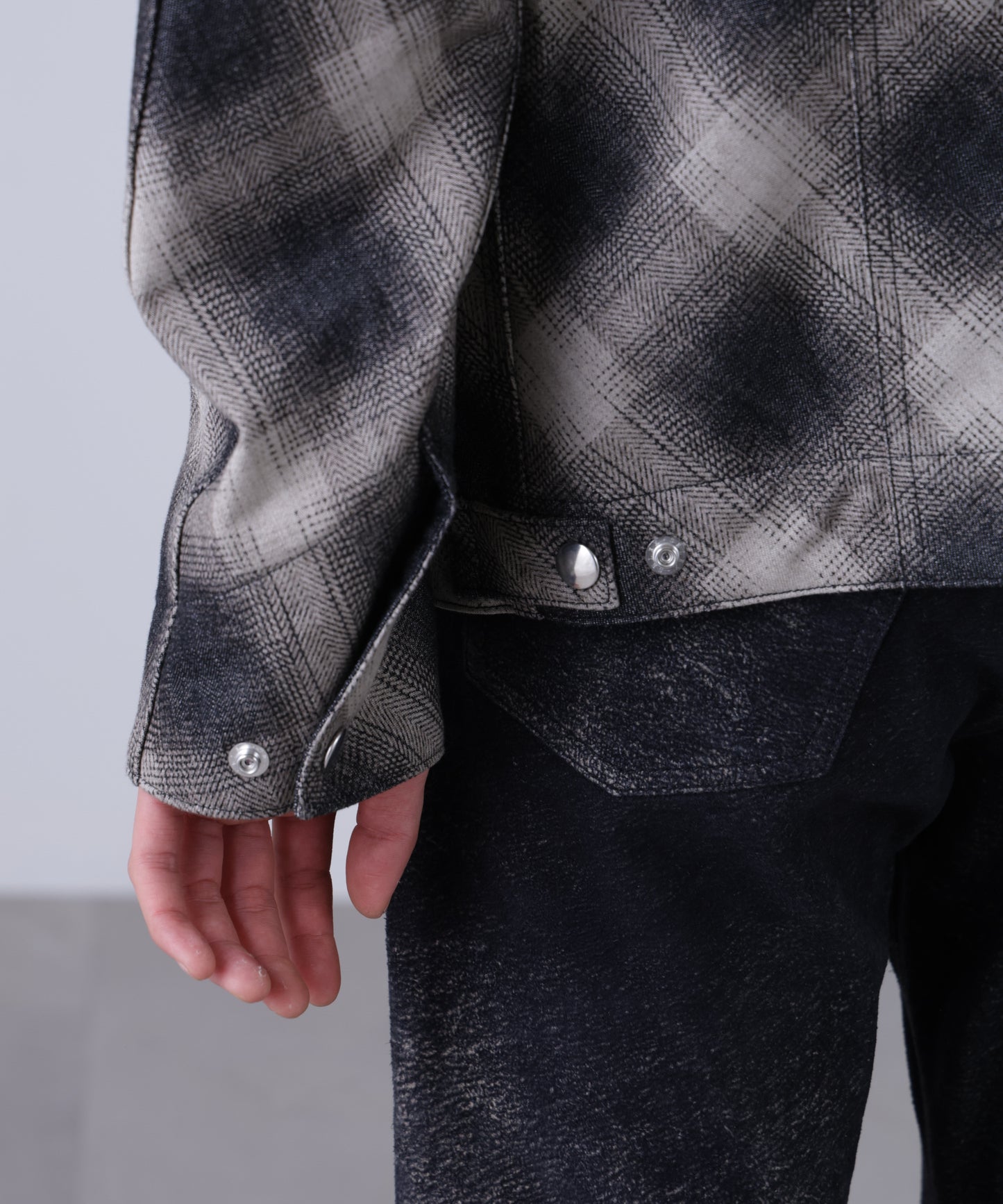OMBRE CHECK DETROIT JACKET ‐Discharge printing‐