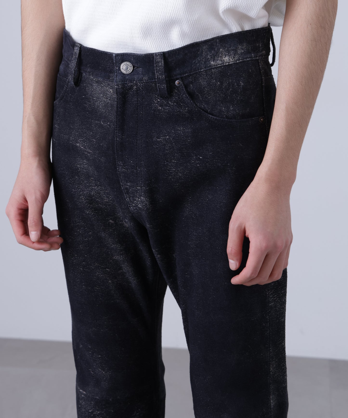 LEATHER 5P FLARE PANTS <Type:517> ‐Goat suede Antique finish‐