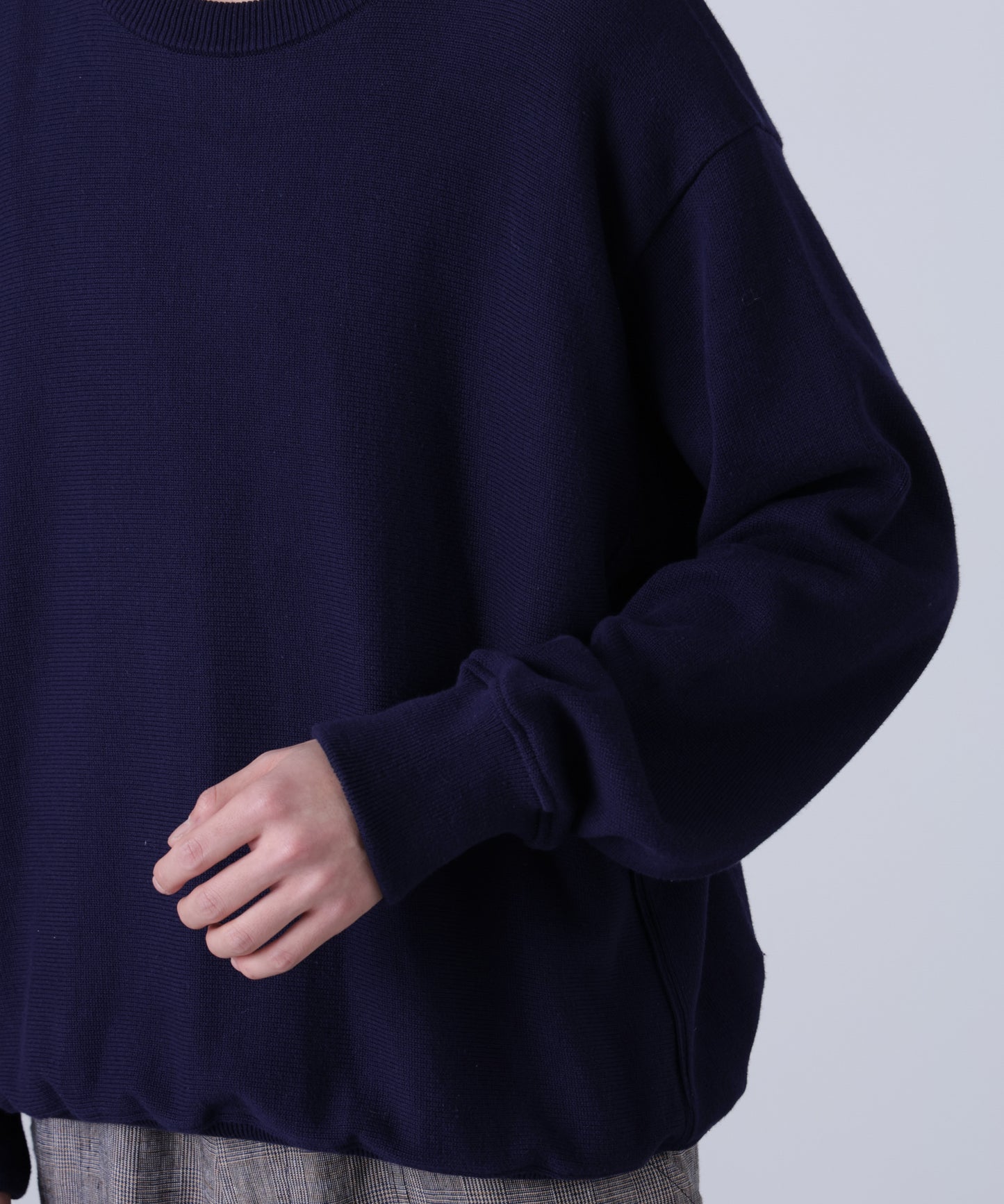 CREW NECK KNIT SWEAT SHIRTS ‐Tight tension Cotton‐