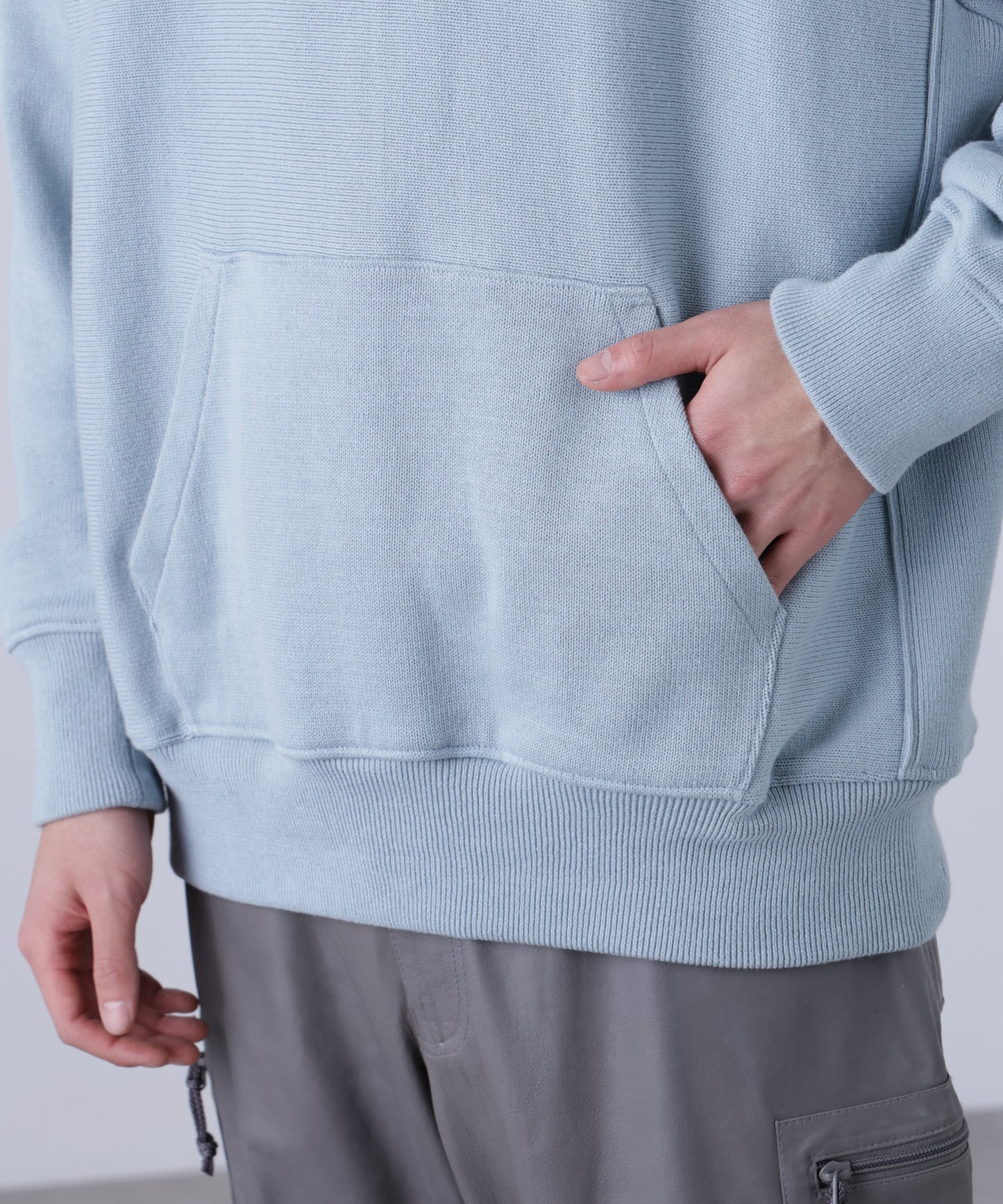 PULLOVER KNIT HOODIE ‐Tight tension Cotton‐