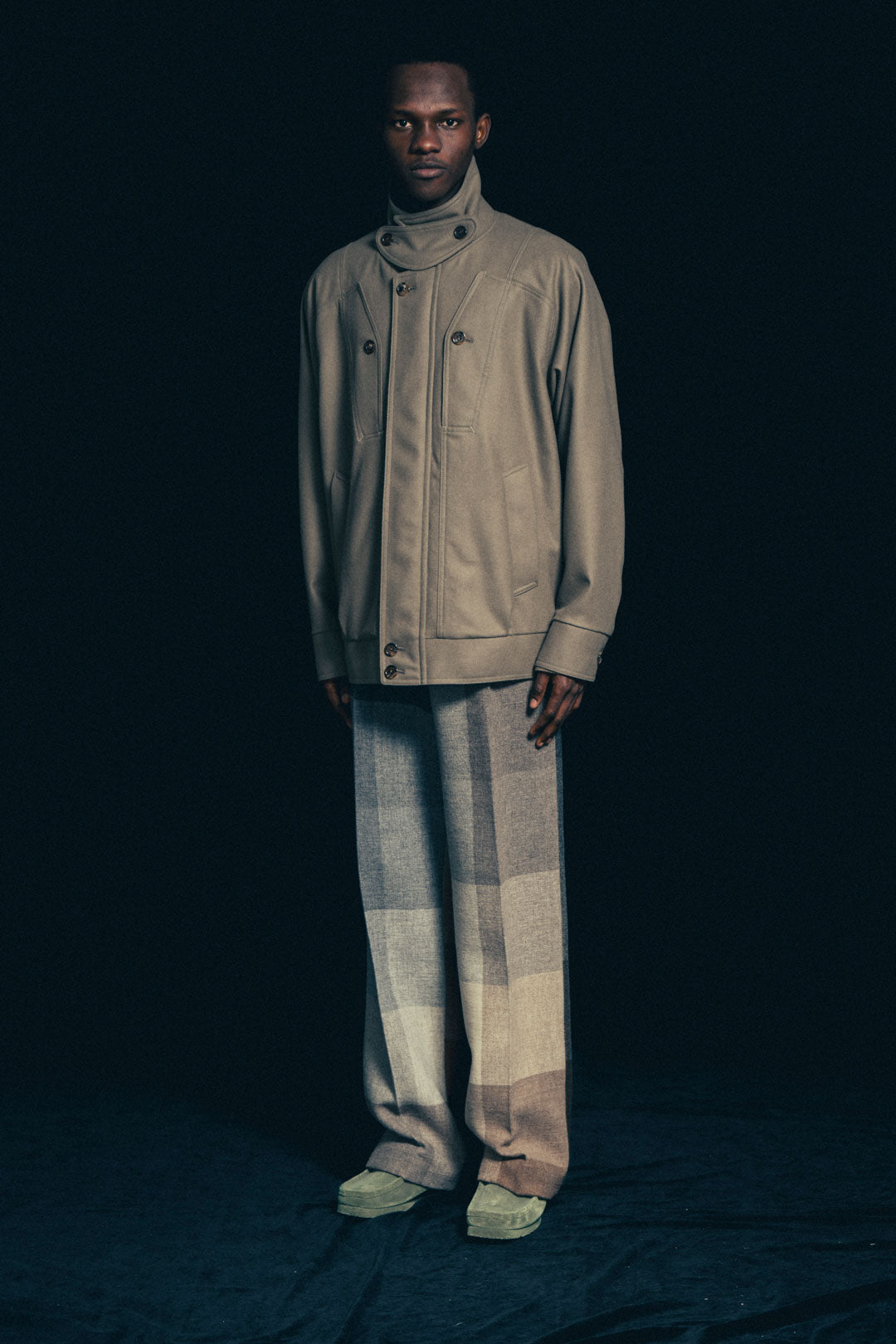 MULTI POCKET BLOUSON ‐Powder melton‐