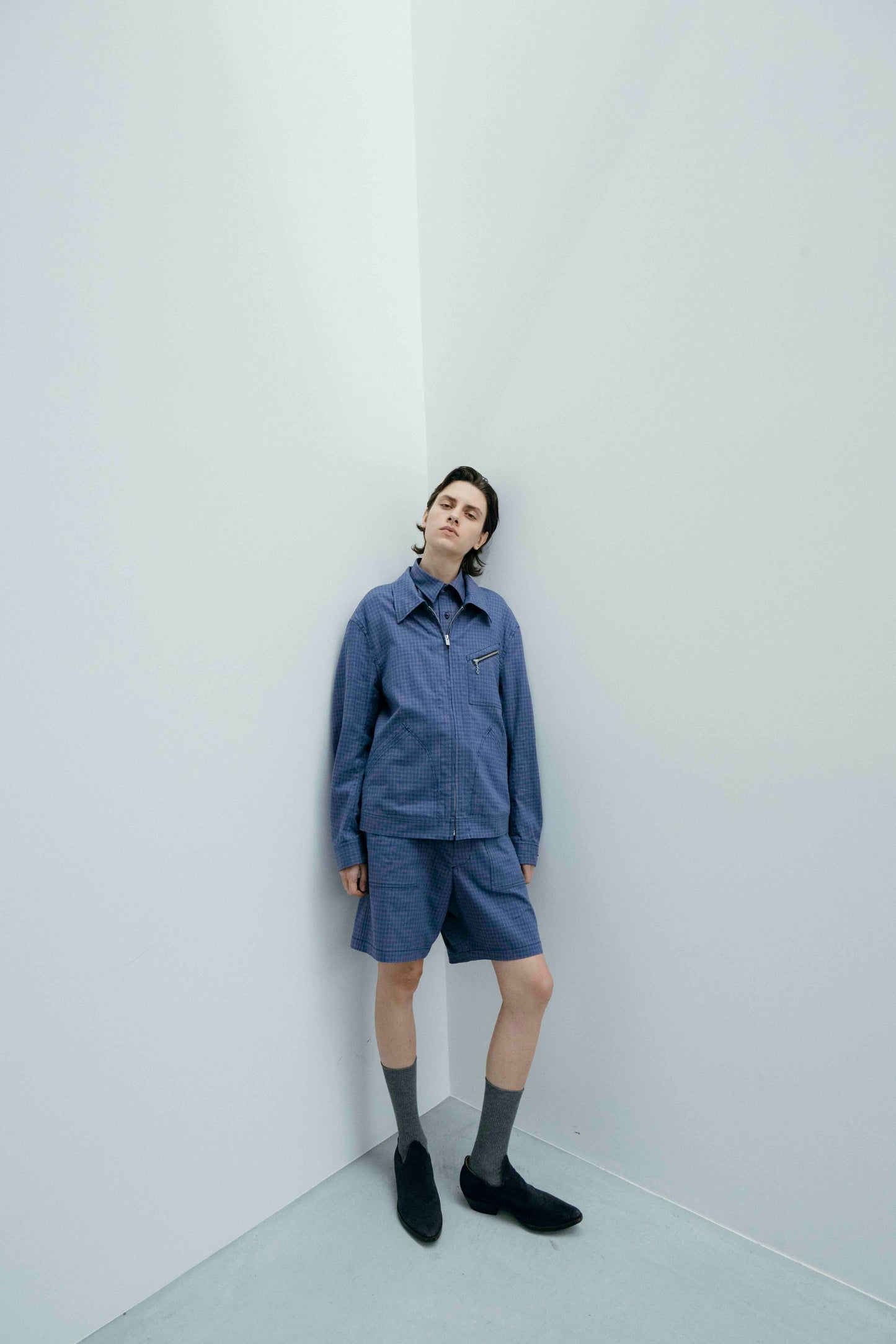 91-B TYPE CHECK JACKET - Cotton / Linen Gingham check -