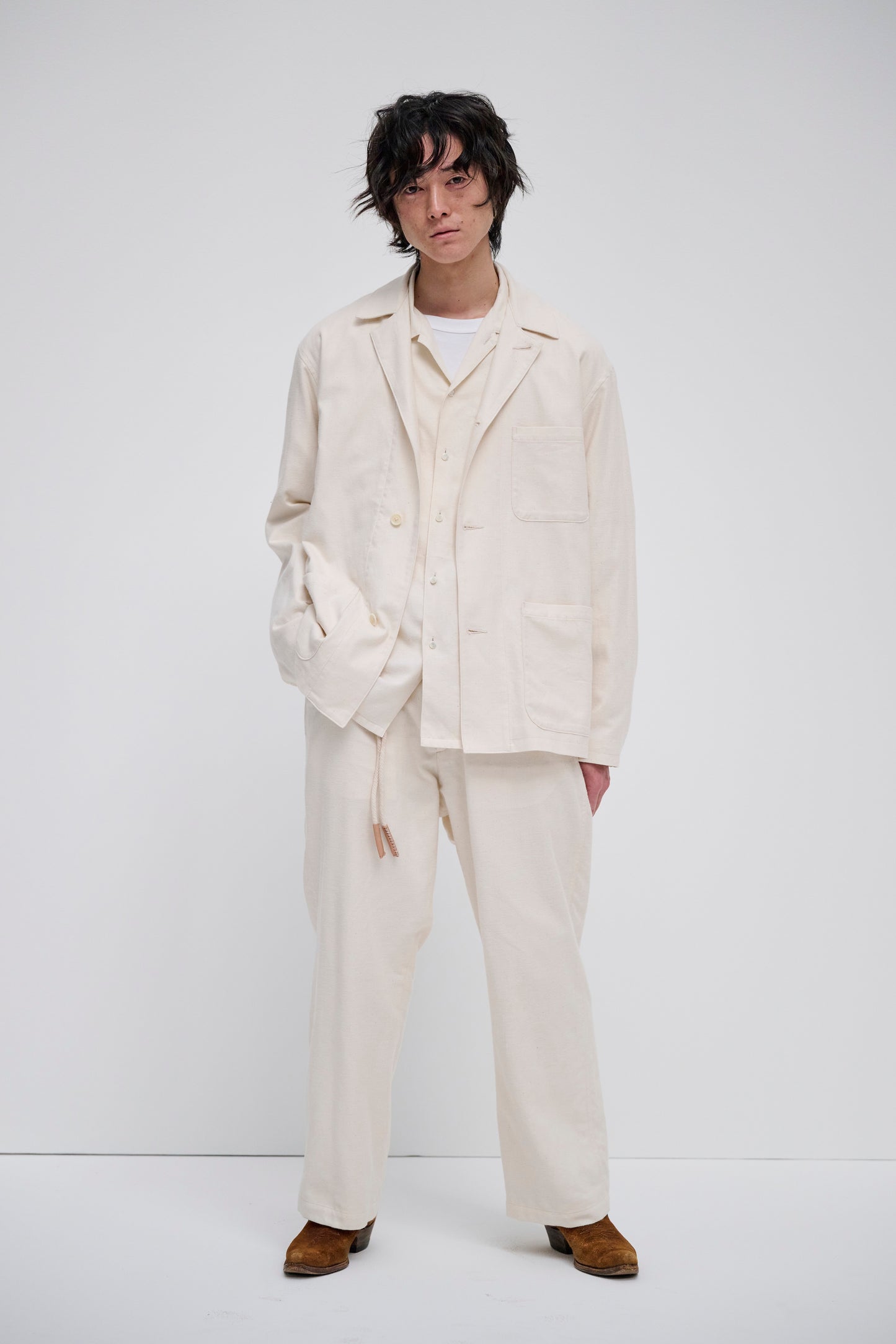 FLAT COLLAR SHIRT -UNSTAINED ORGANIC COTTON-