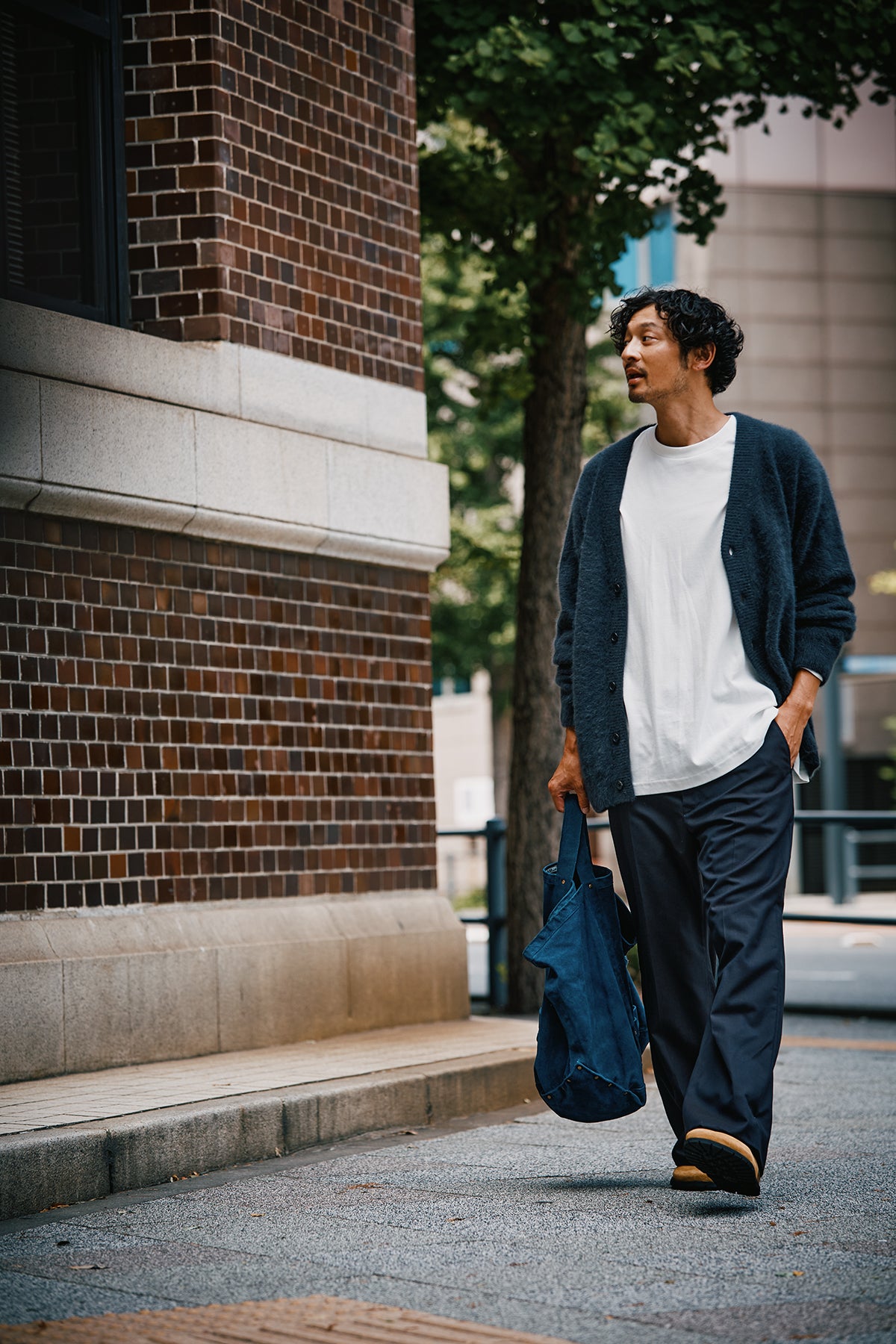 【OCEANS】LEATHER TOTE BAG -Cow split leather-