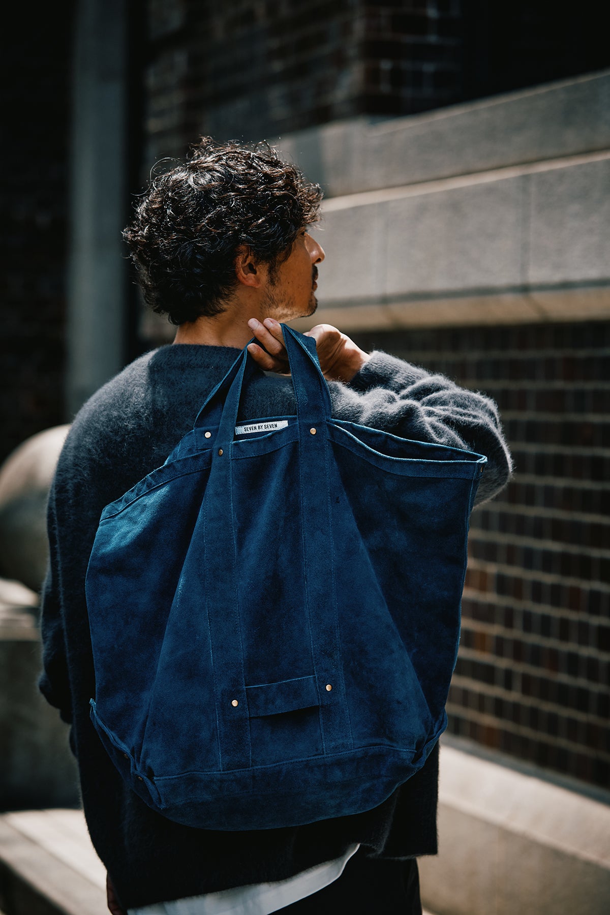 【OCEANS】LEATHER TOTE BAG -Cow split leather-