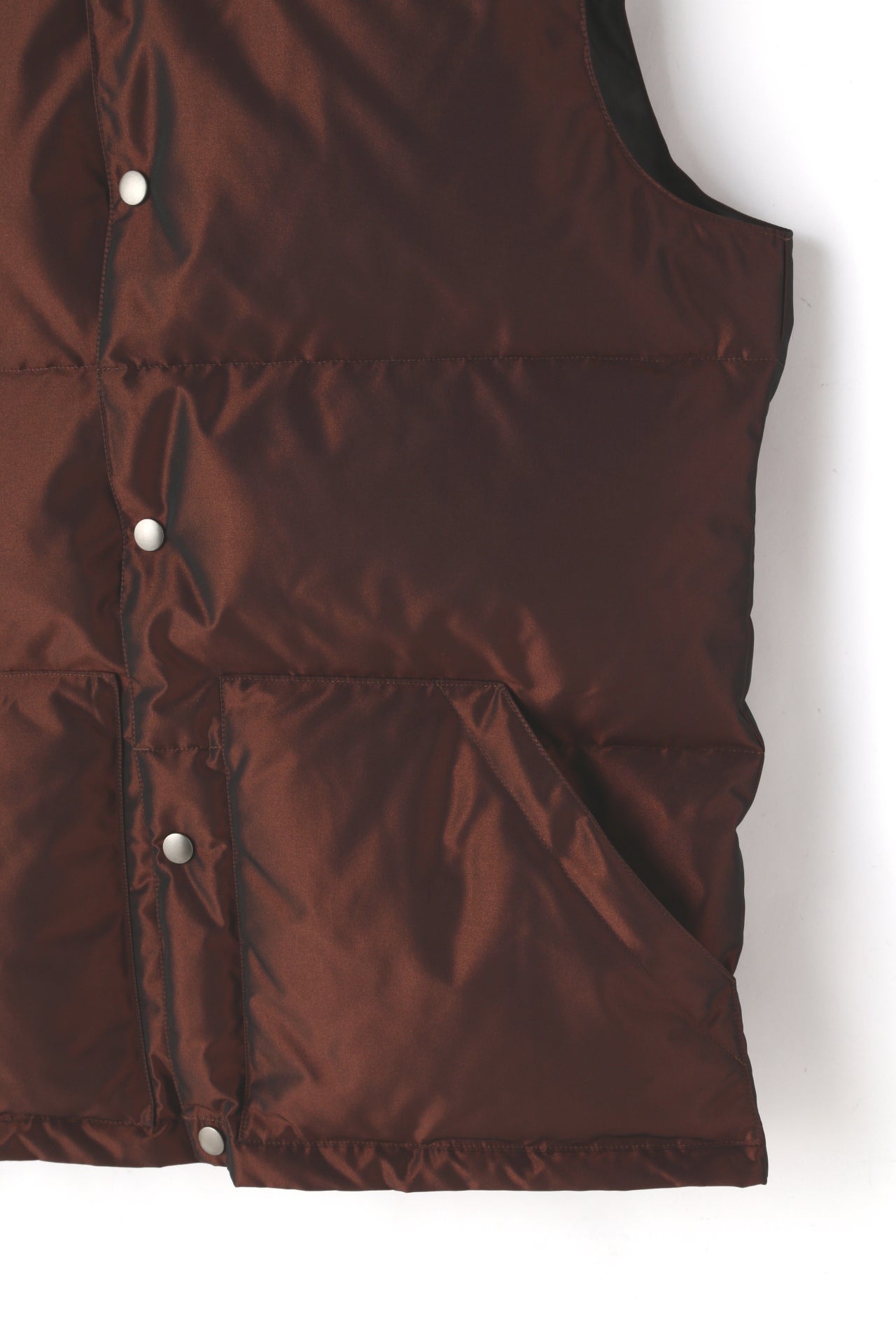 IRIDESCENT DOWN VEST -Polyester taffeta-