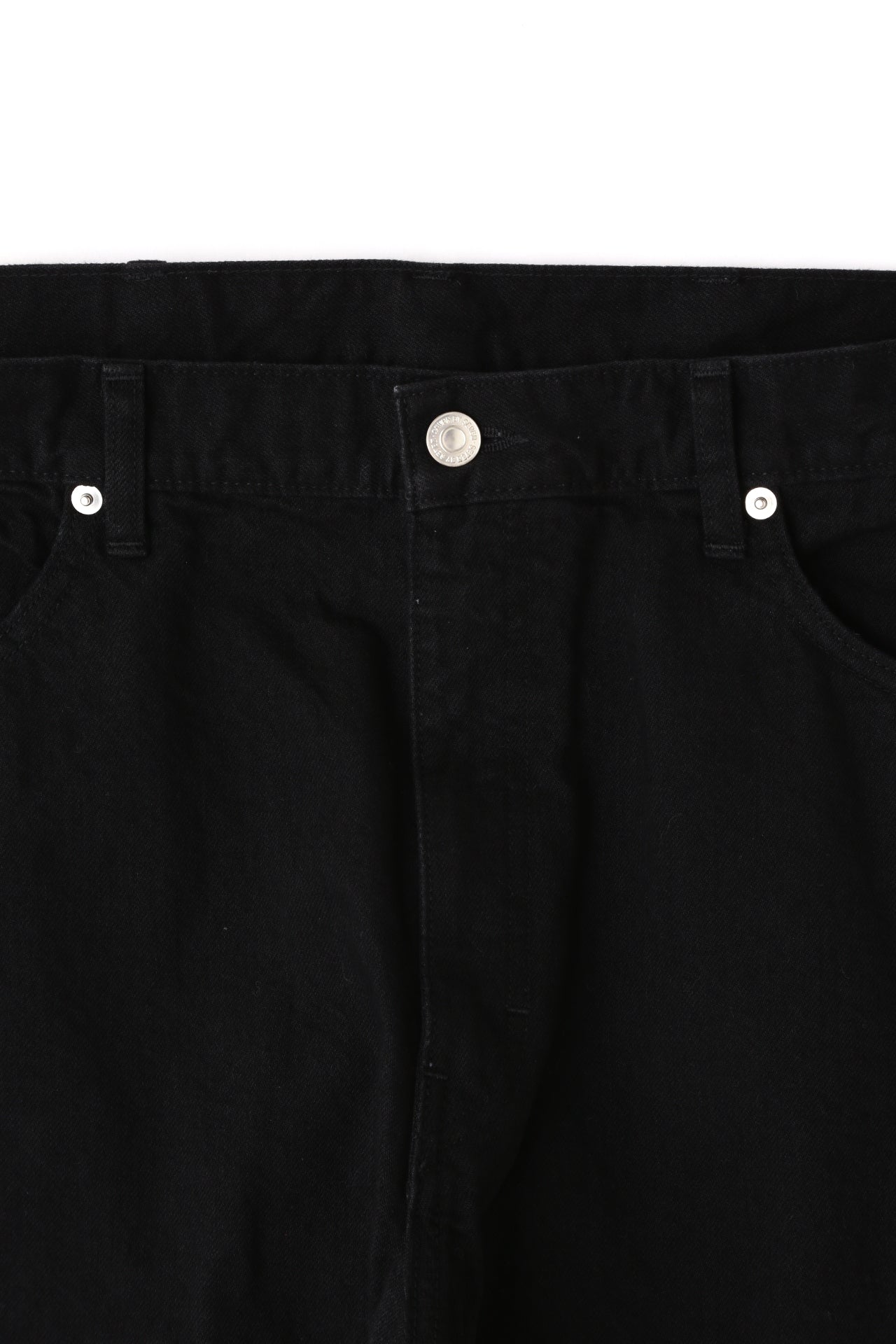 BLACK DENIM WIDE PANTS