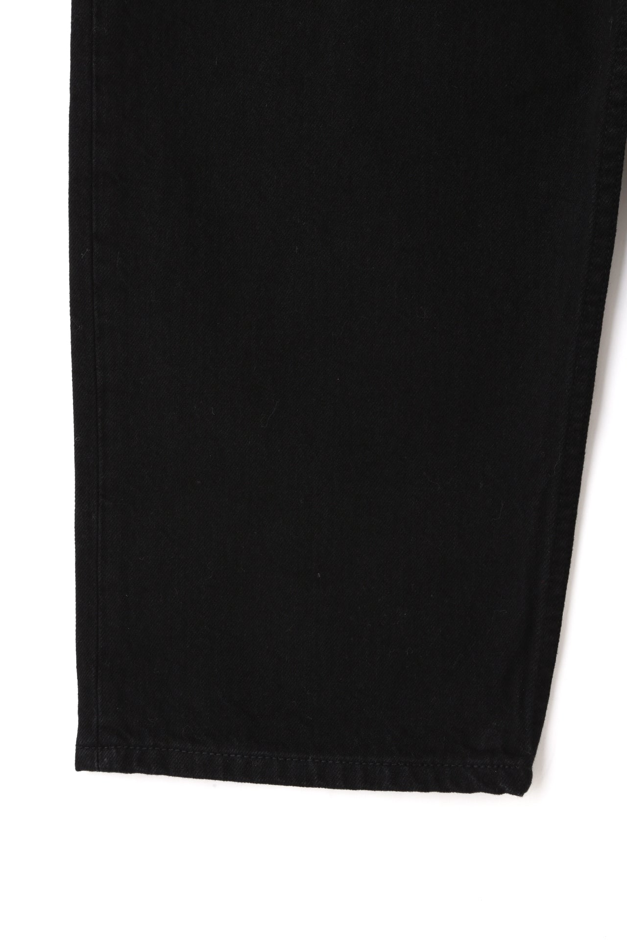 BLACK DENIM WIDE PANTS