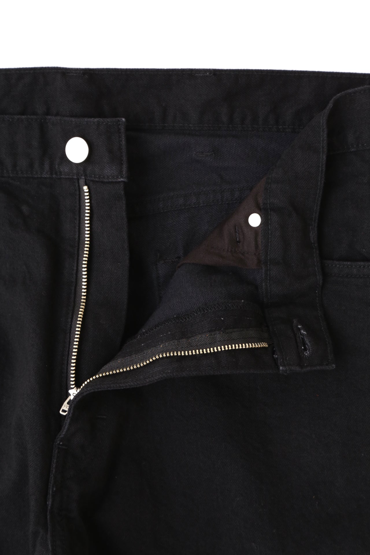 BLACK DENIM WIDE PANTS