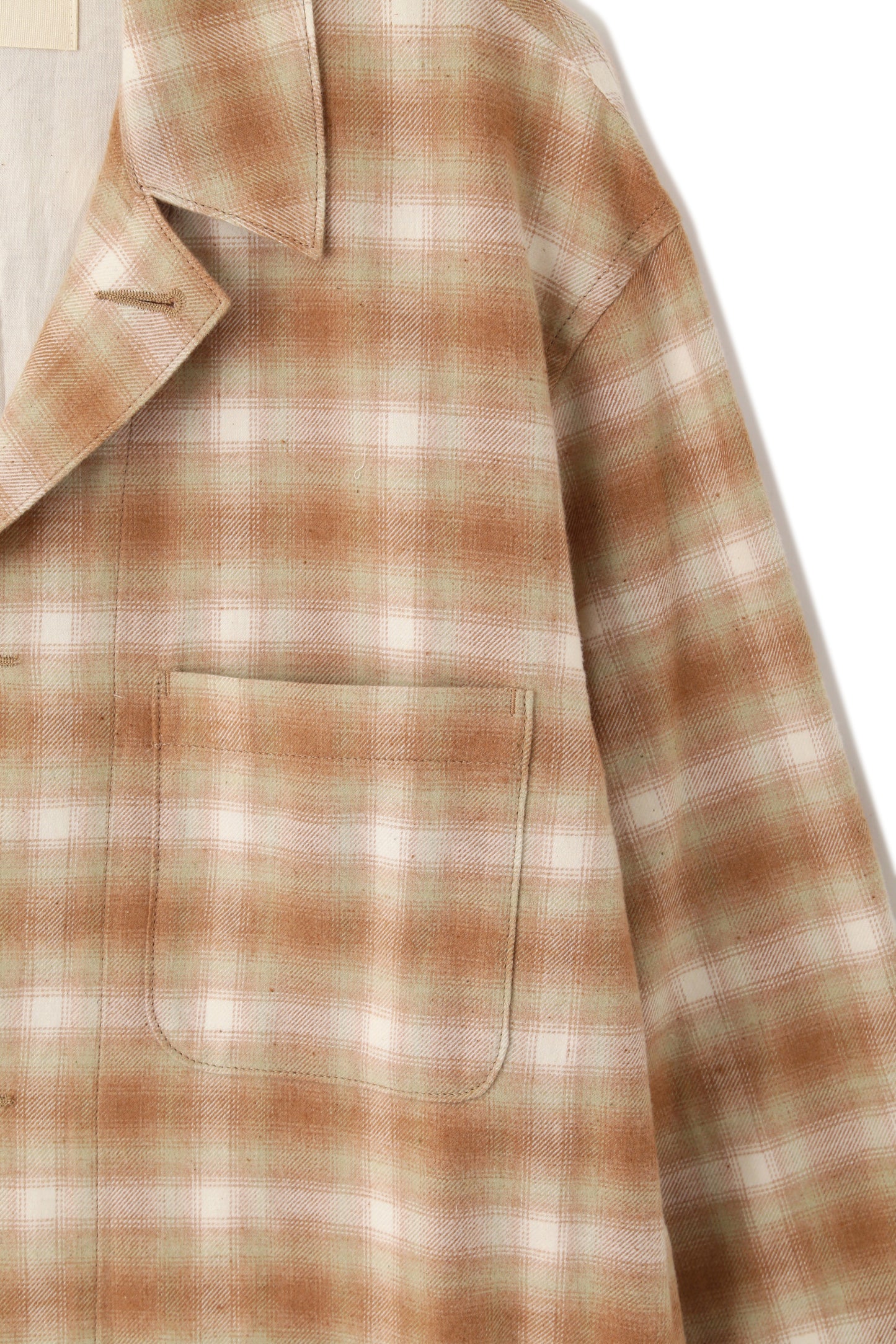 OMBRE CHECK COVERALL JACKET -UNSTAINED ORGANIC COTTON-