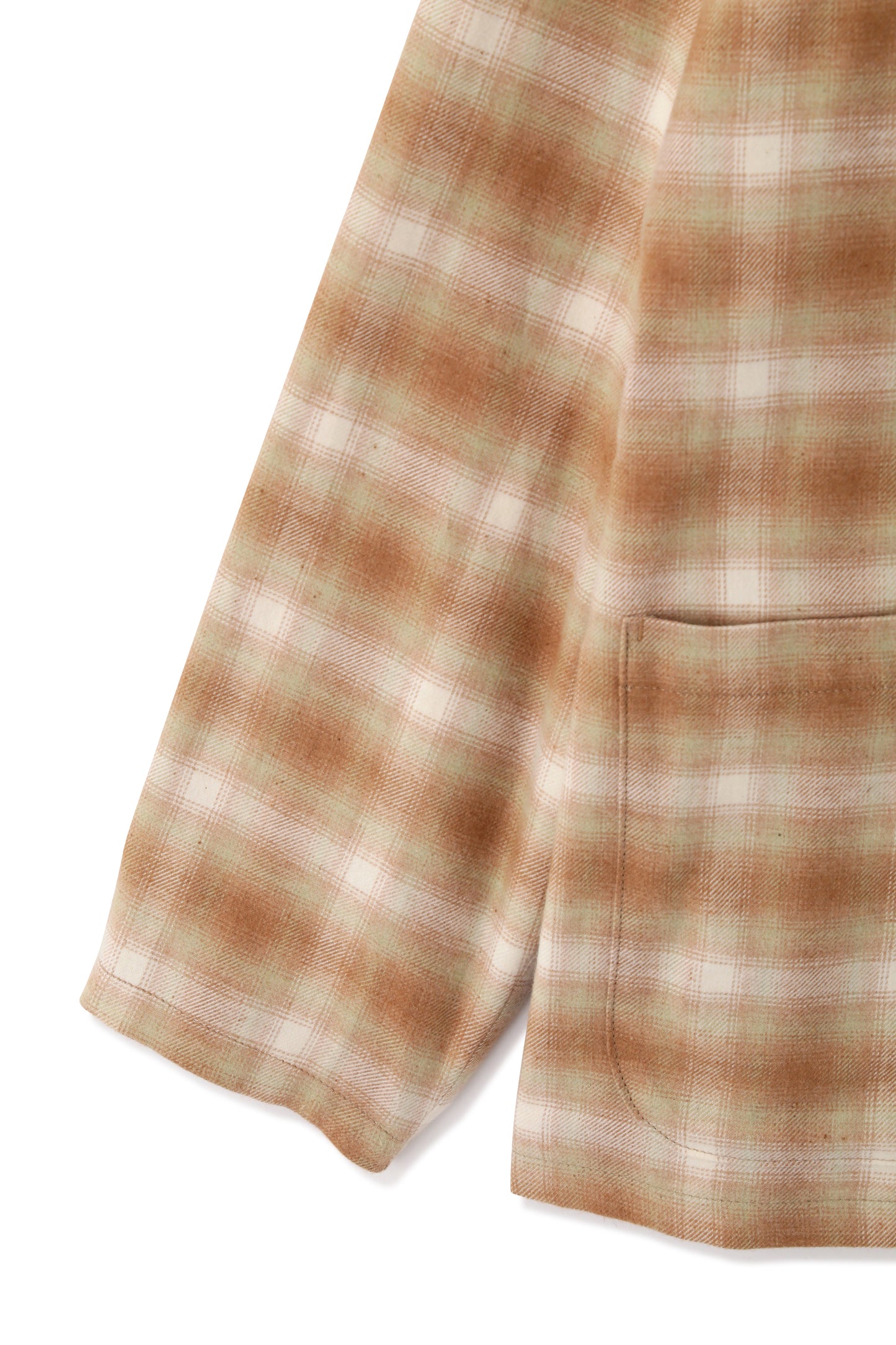 OMBRE CHECK COVERALL JACKET -UNSTAINED ORGANIC COTTON-