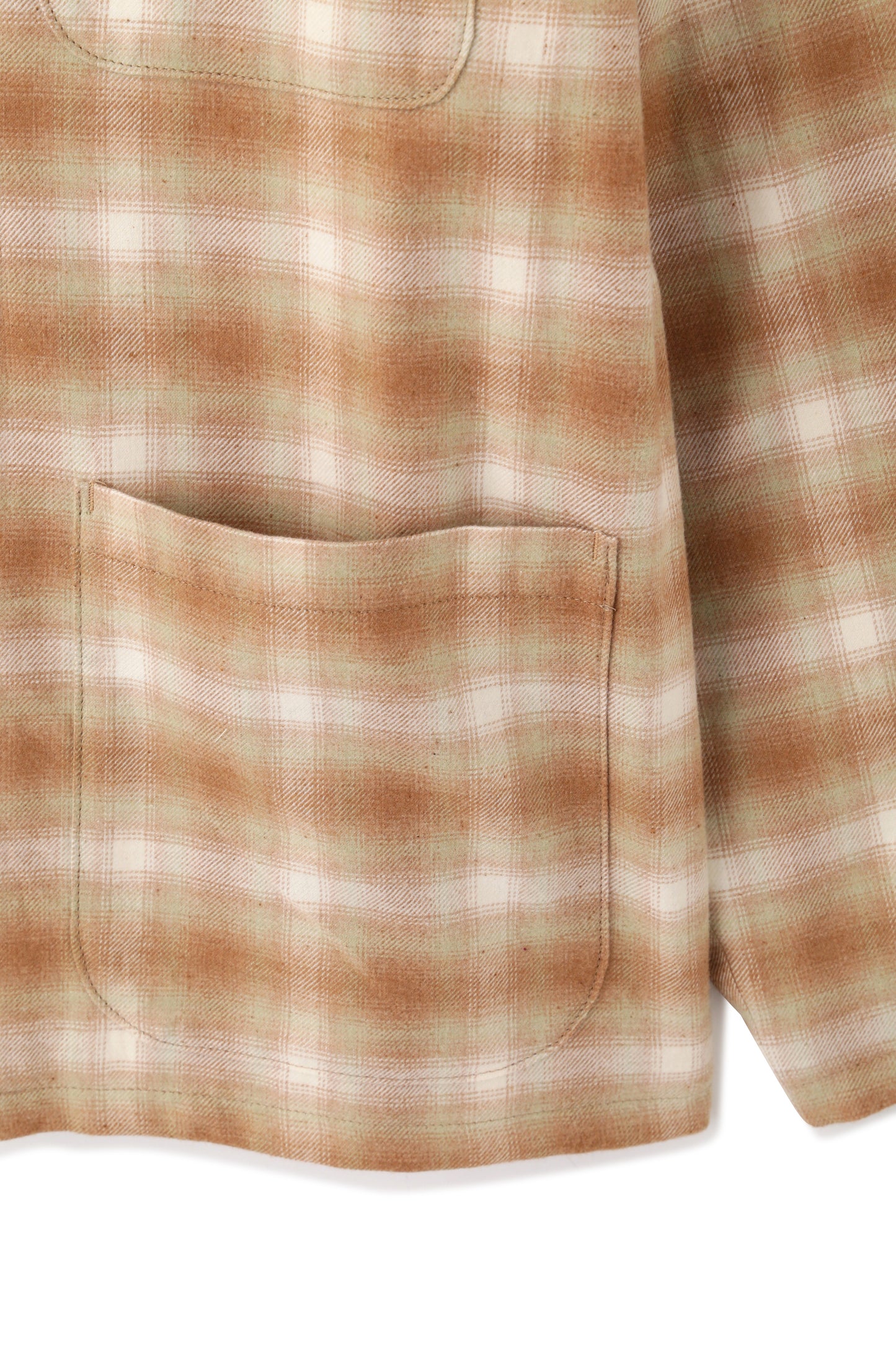 OMBRE CHECK COVERALL JACKET -UNSTAINED ORGANIC COTTON-