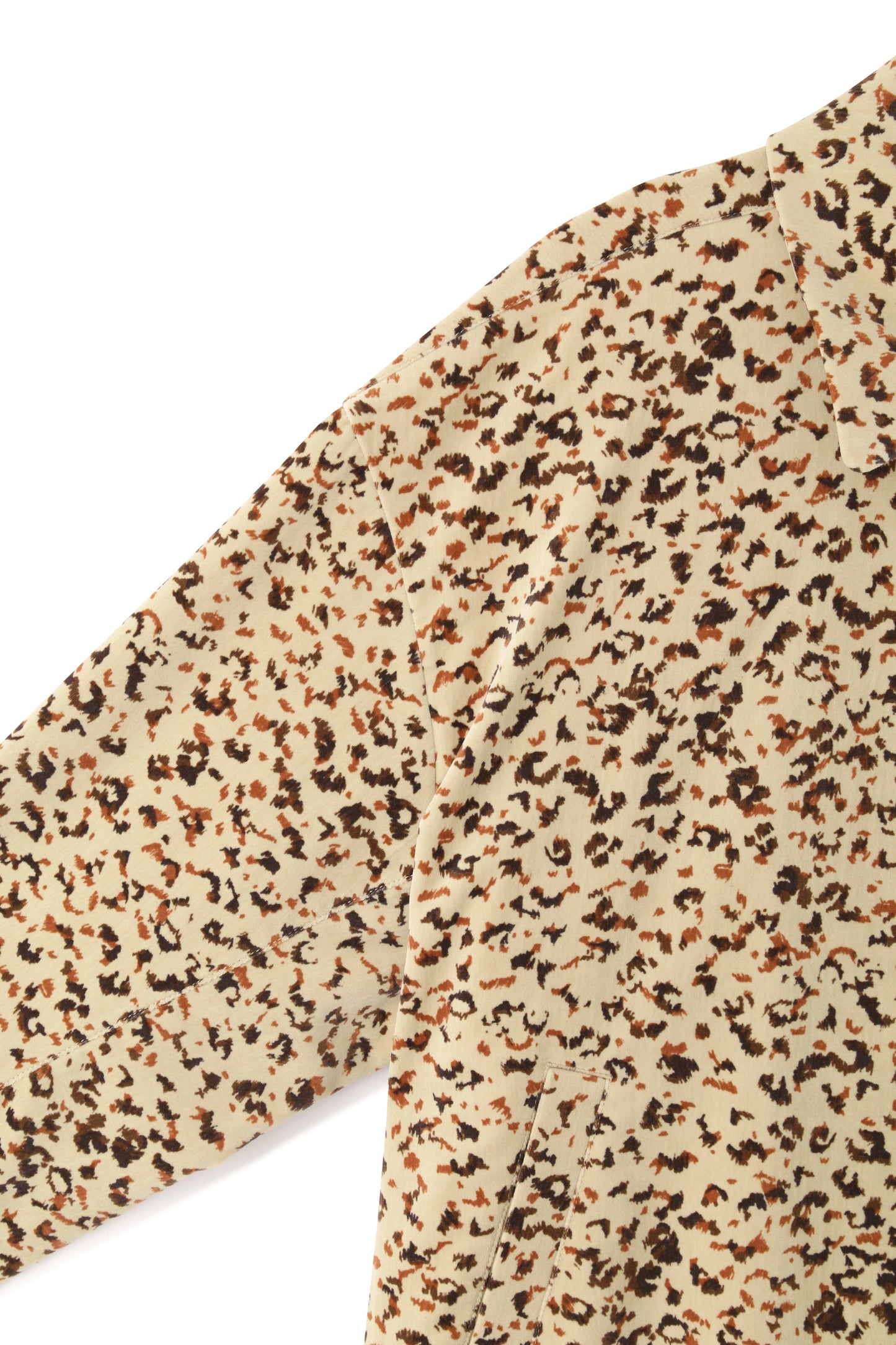 COTTON VELVET ZIP UP BLOUSON -LEOPARD PATTERN PRINT-