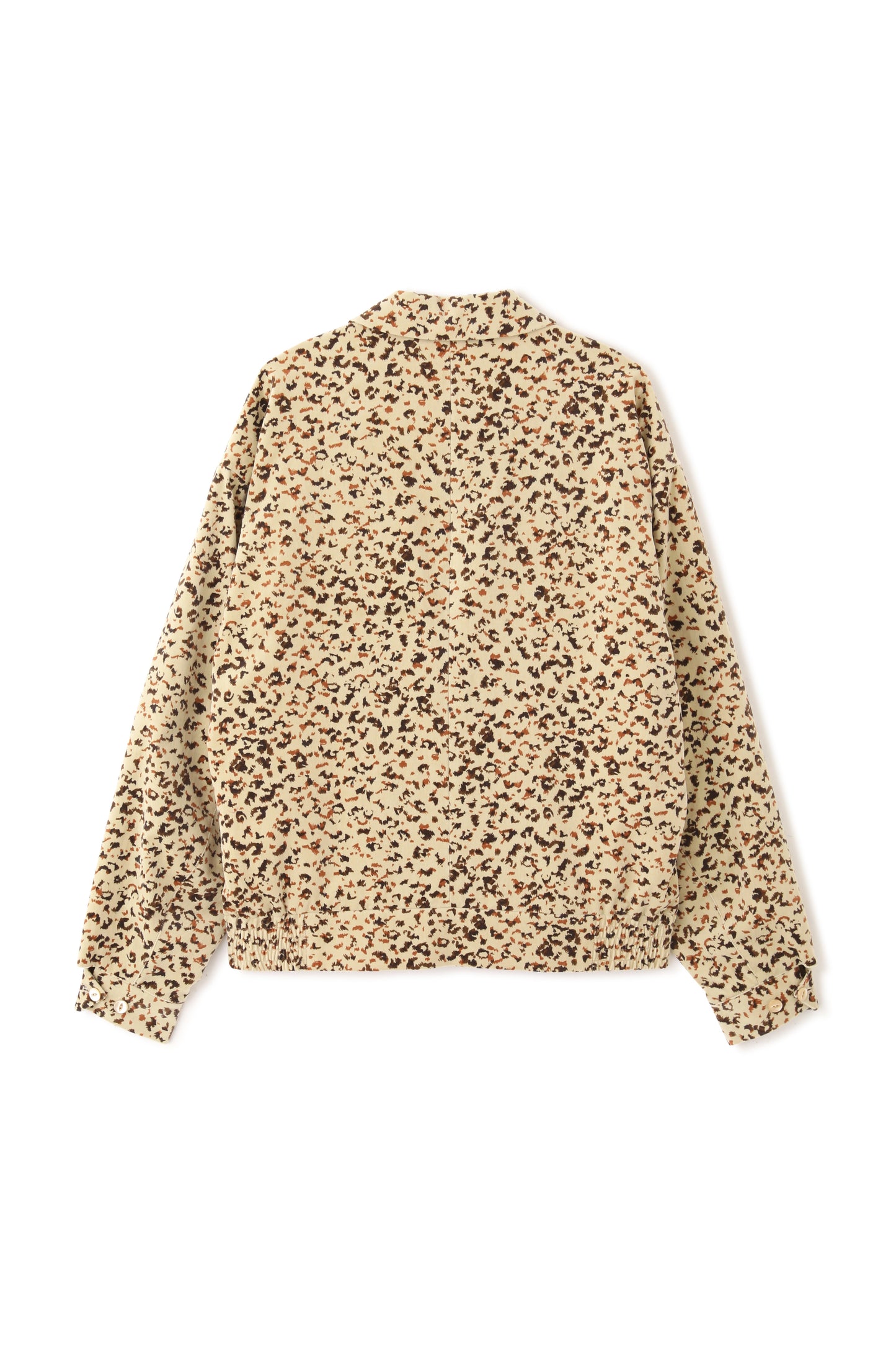 COTTON VELVET ZIP UP BLOUSON -LEOPARD PATTERN PRINT-