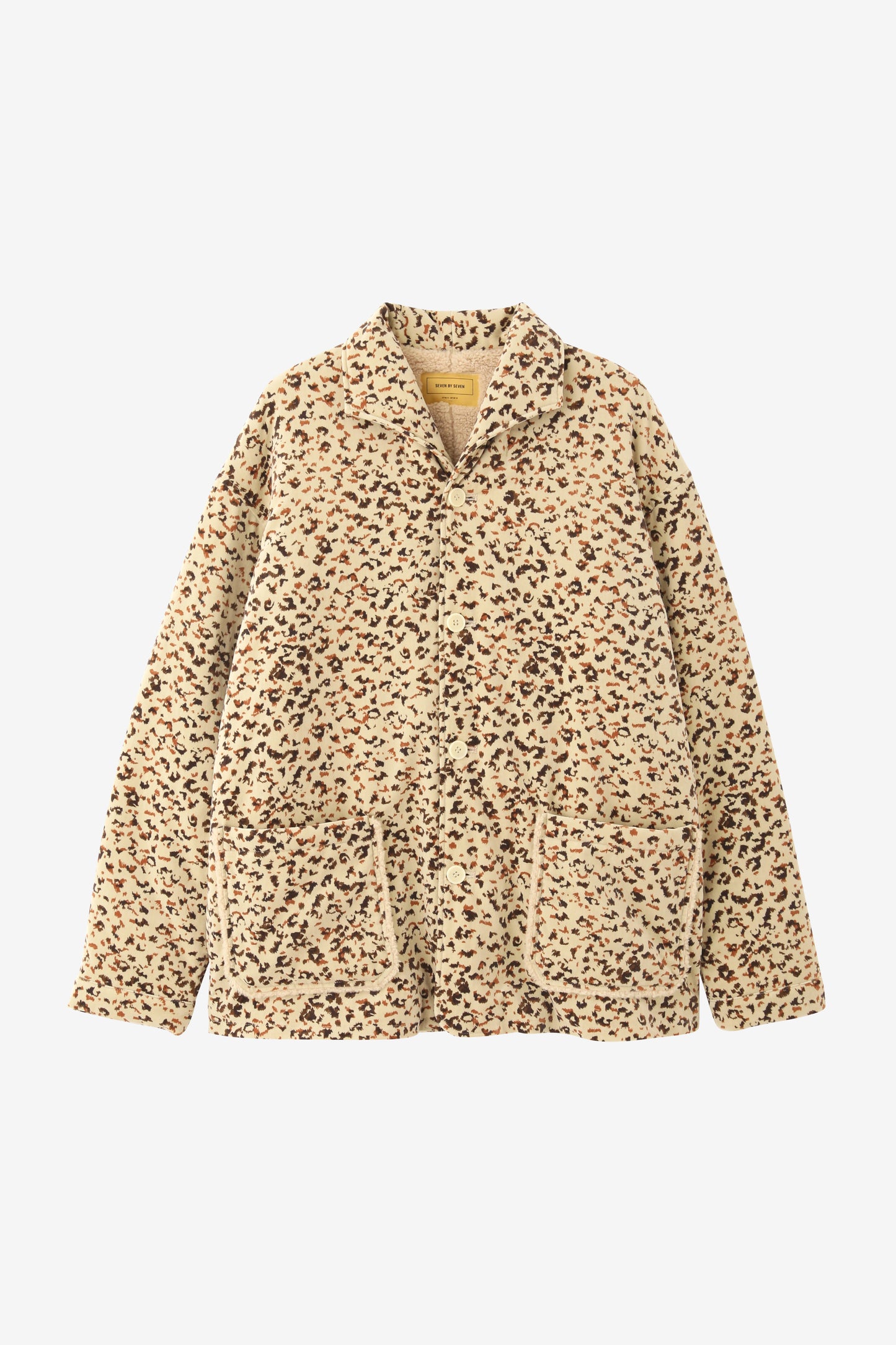 COTTON VELVET BOA BLOUSON -LEOPARD PATTERN PRINT-