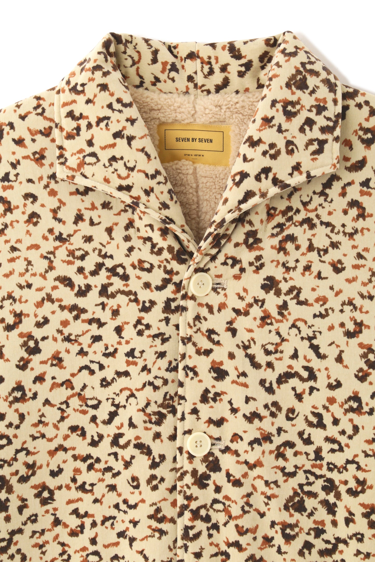 COTTON VELVET BOA BLOUSON -LEOPARD PATTERN PRINT-