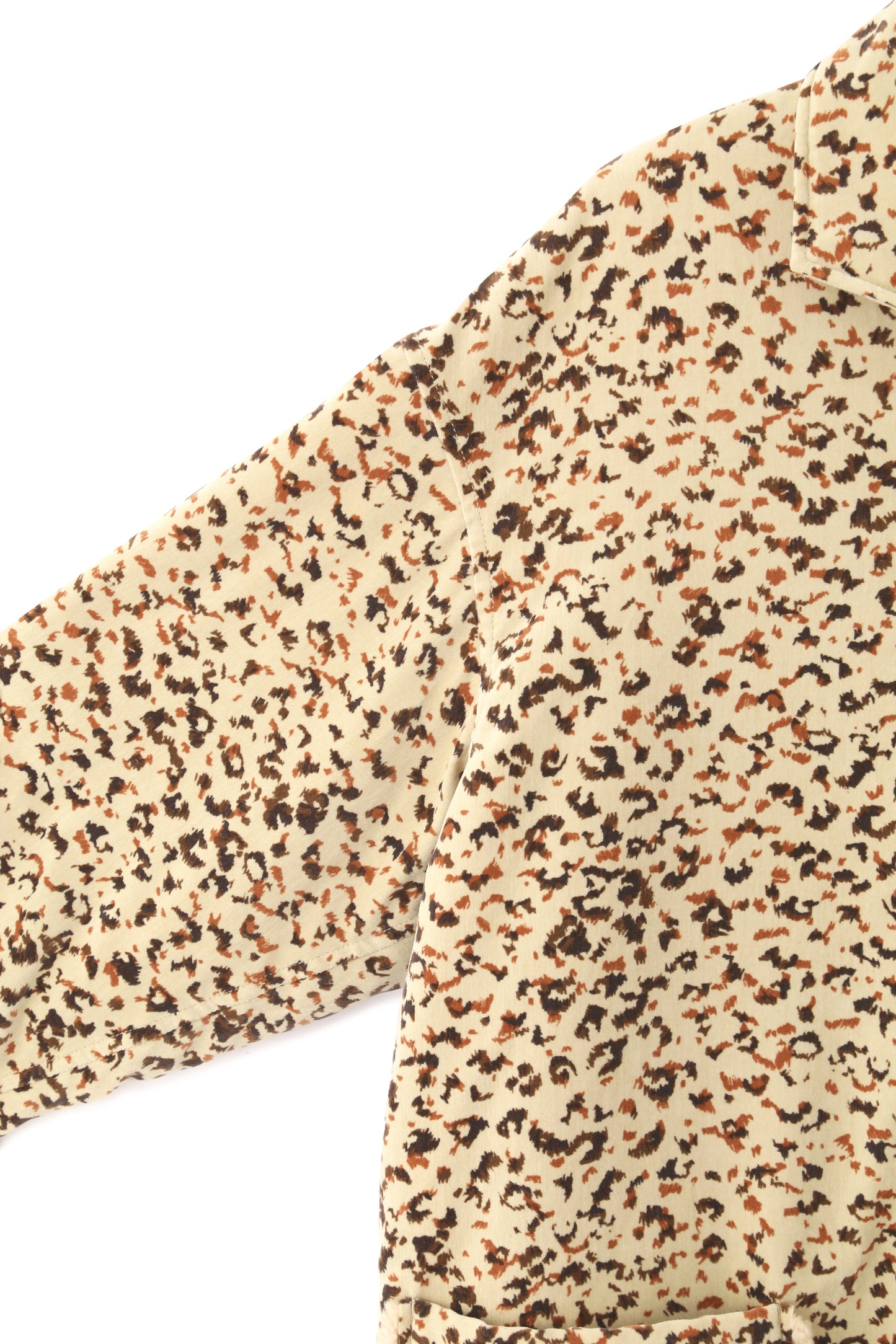 COTTON VELVET BOA BLOUSON -LEOPARD PATTERN PRINT-