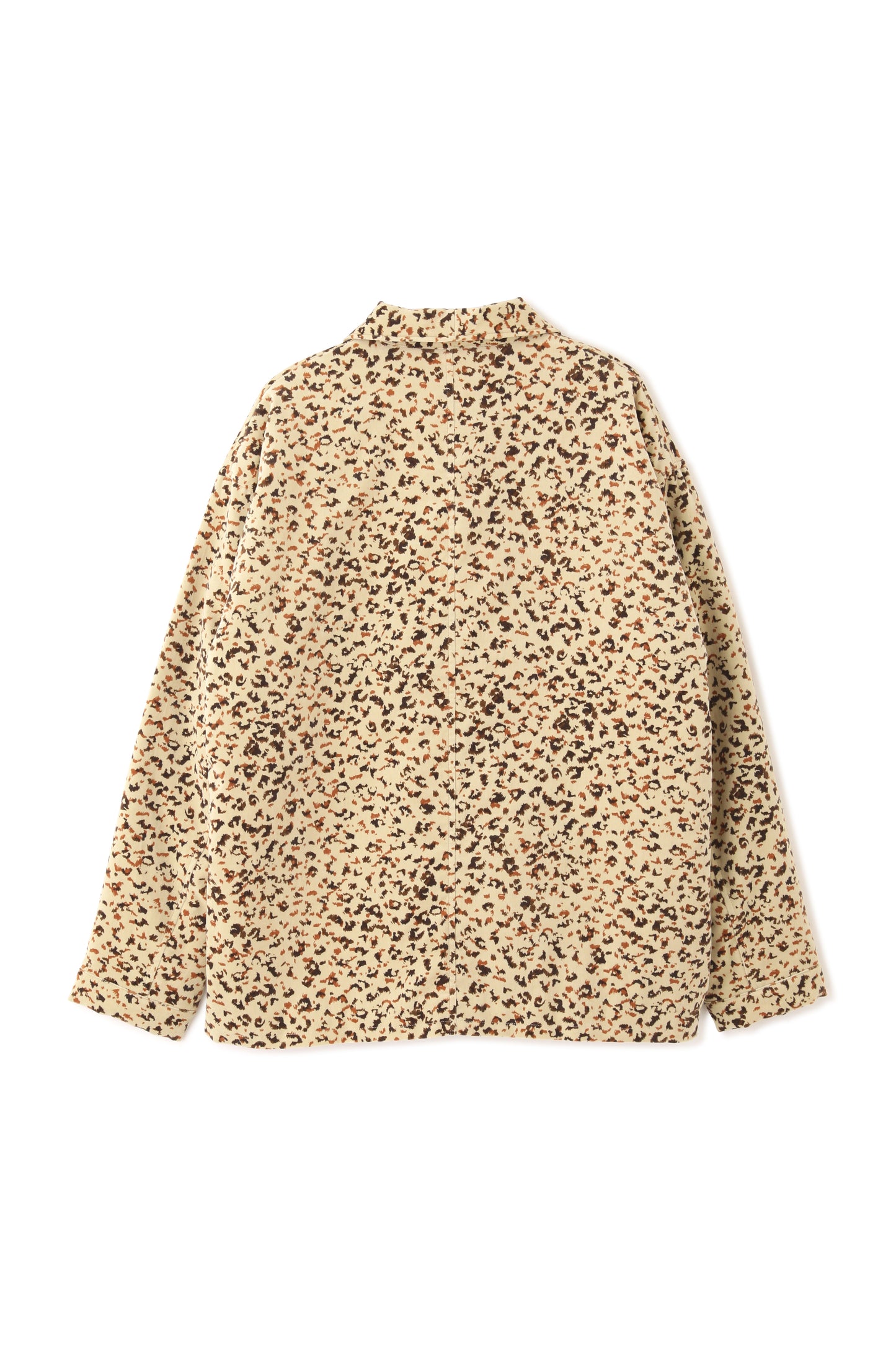 COTTON VELVET BOA BLOUSON -LEOPARD PATTERN PRINT-