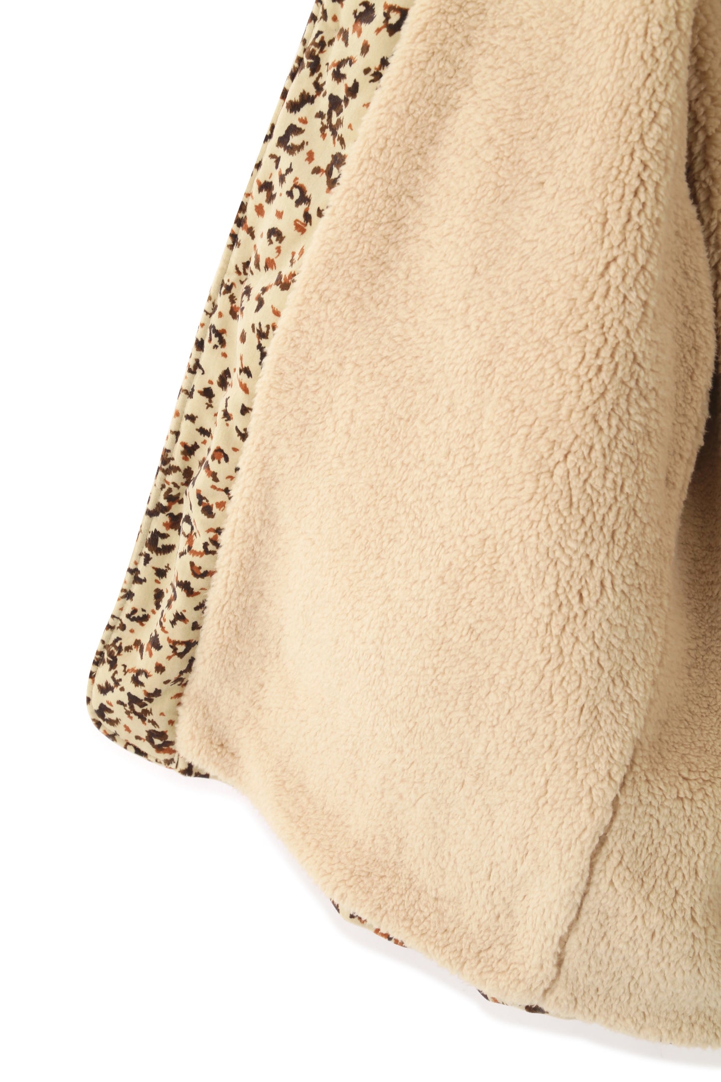 COTTON VELVET BOA BLOUSON -LEOPARD PATTERN PRINT-