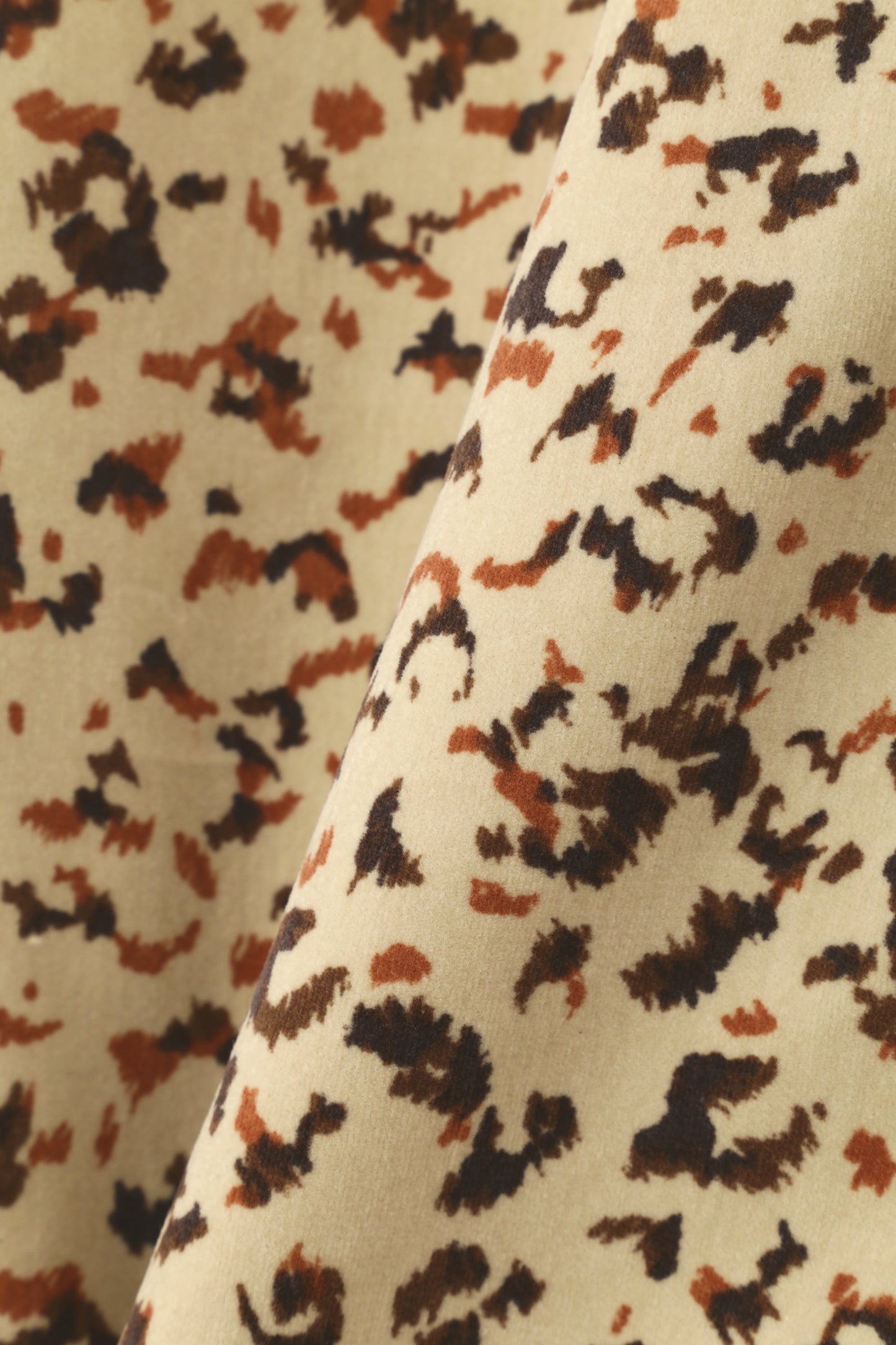 COTTON VELVET BOA BLOUSON -LEOPARD PATTERN PRINT-