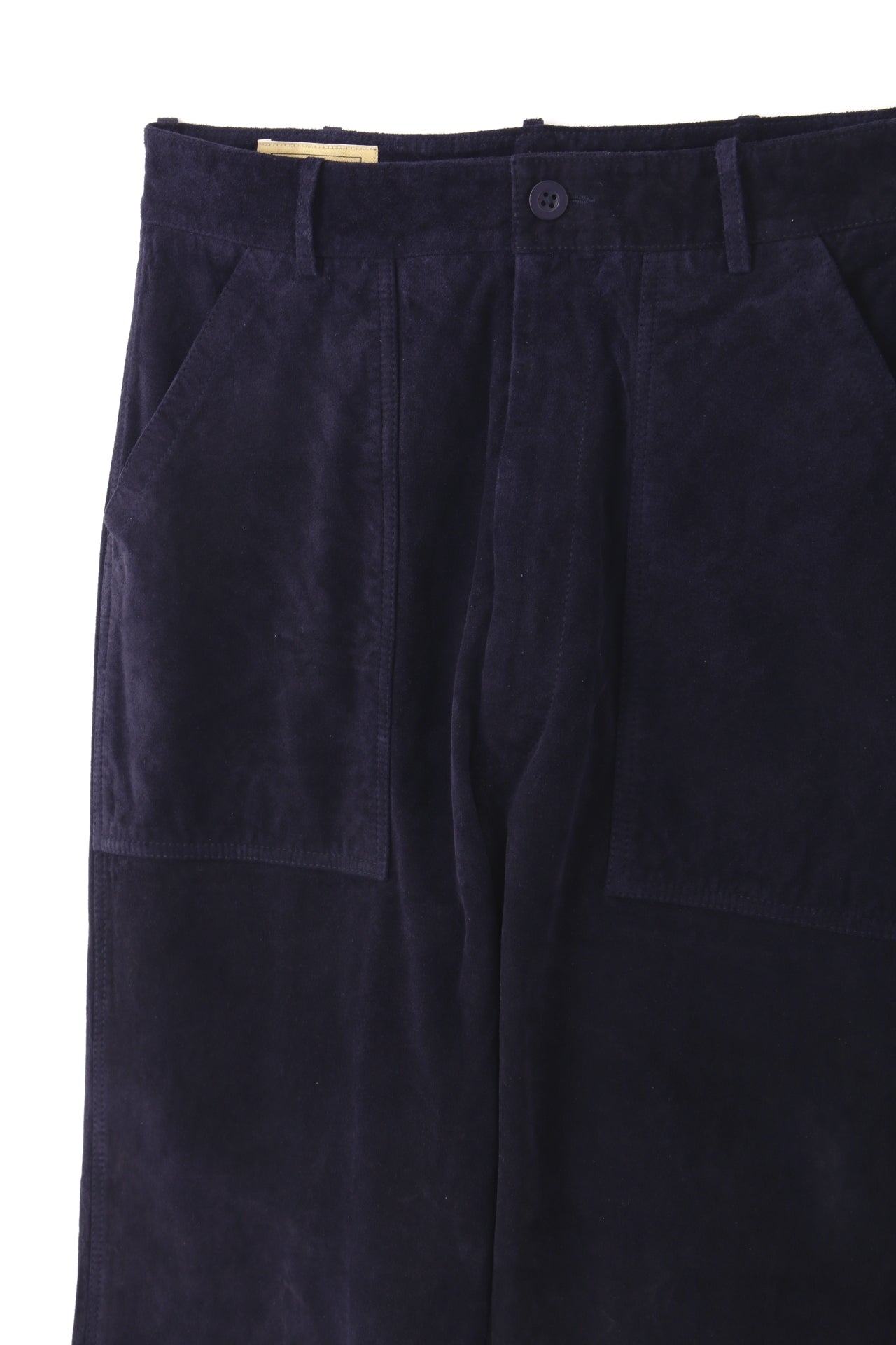 LEATHER FATIGUE PANTS -MILLED COW NUBUCK-