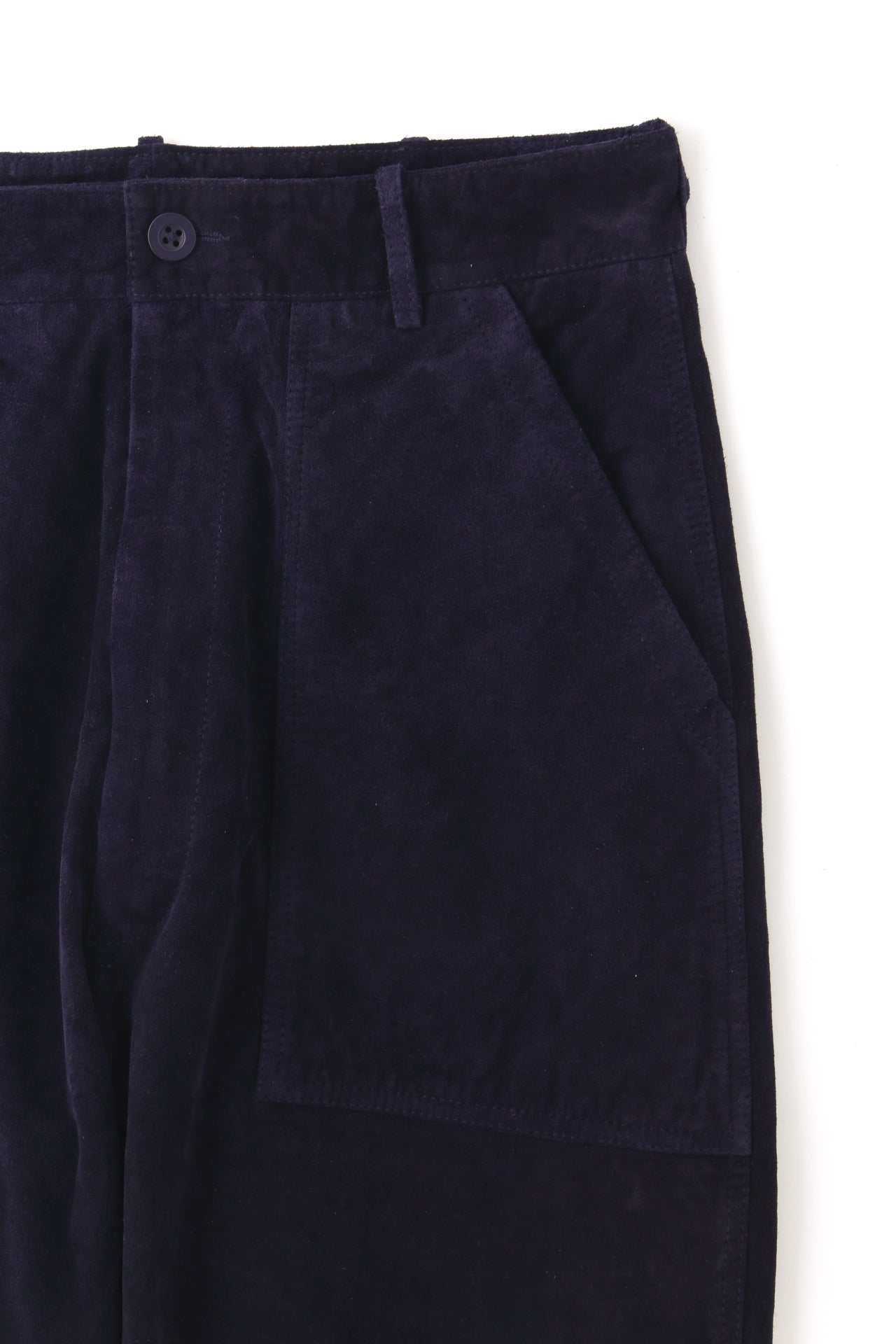 LEATHER FATIGUE PANTS -MILLED COW NUBUCK-