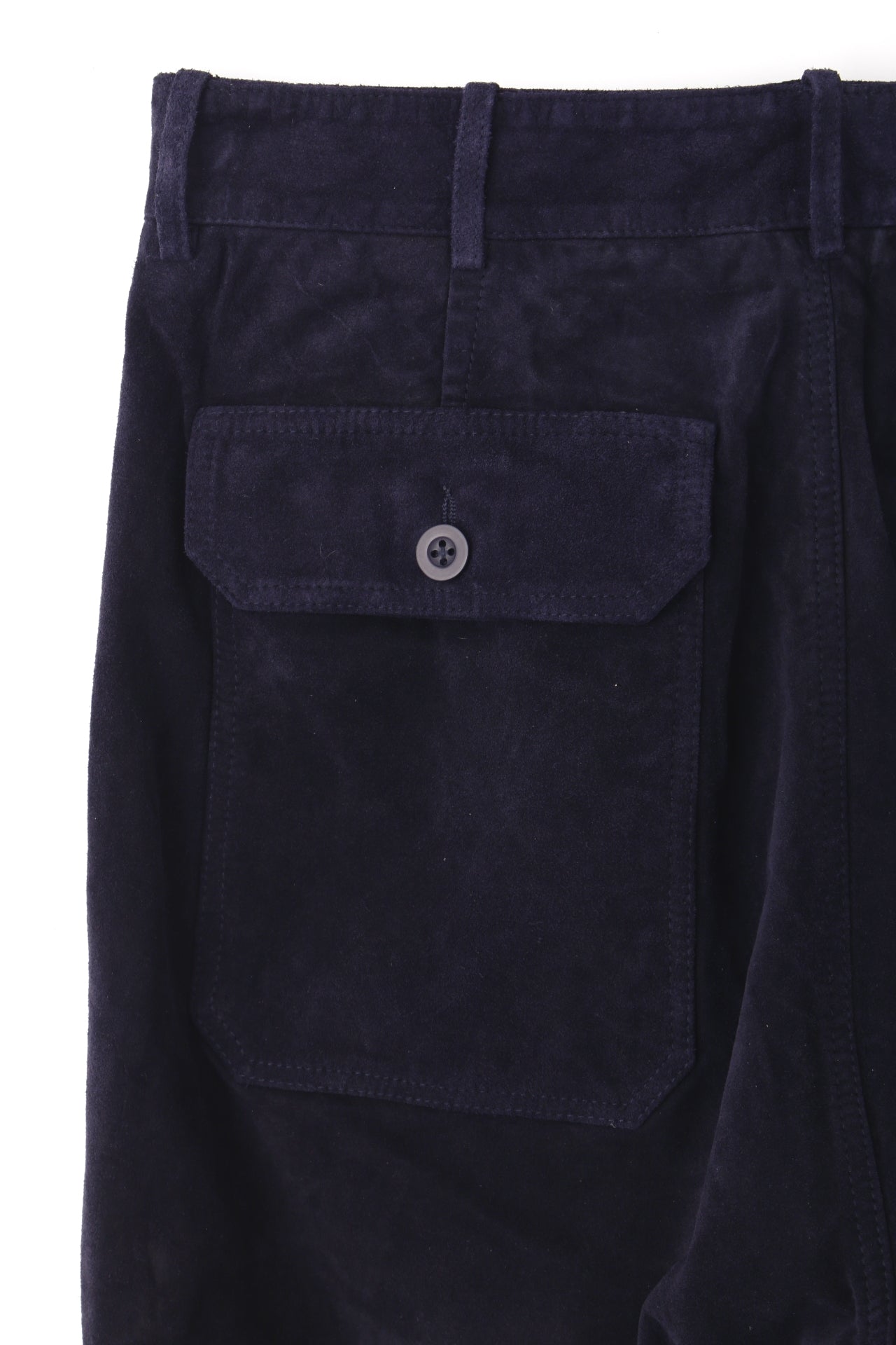 LEATHER FATIGUE PANTS -MILLED COW NUBUCK-