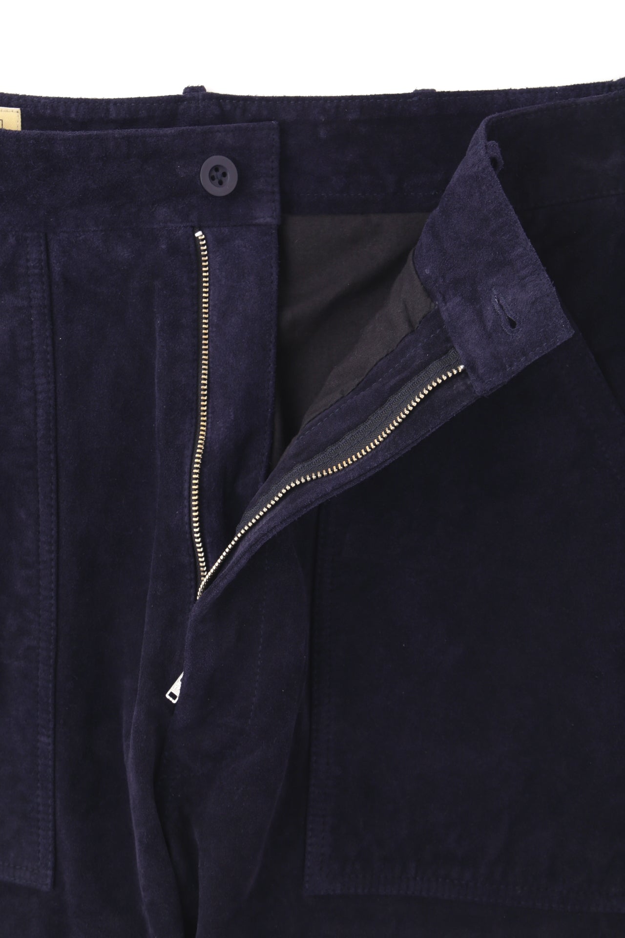 LEATHER FATIGUE PANTS -MILLED COW NUBUCK-