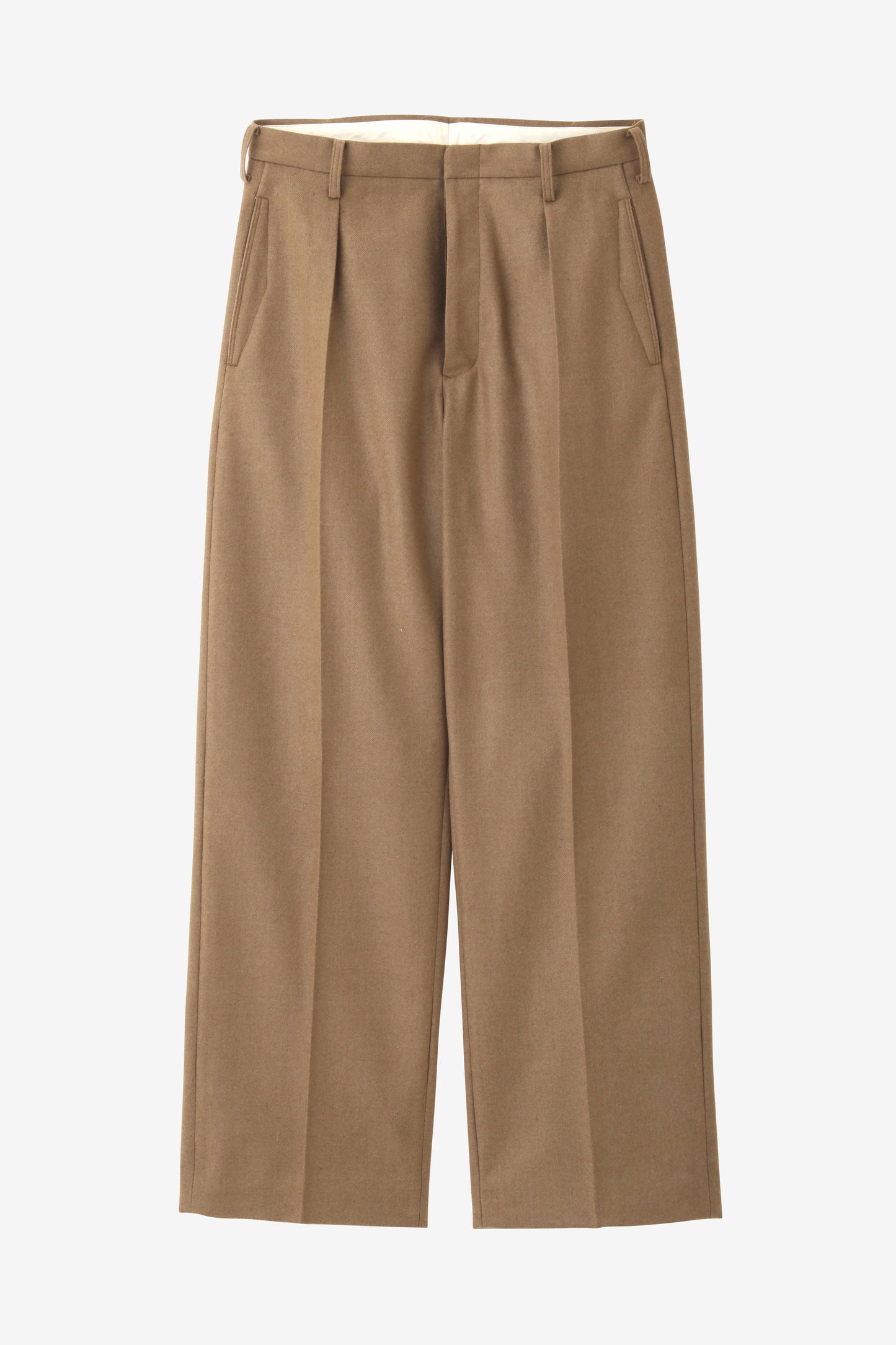 IN TUCK TROUSERS -POWDER MELTON-