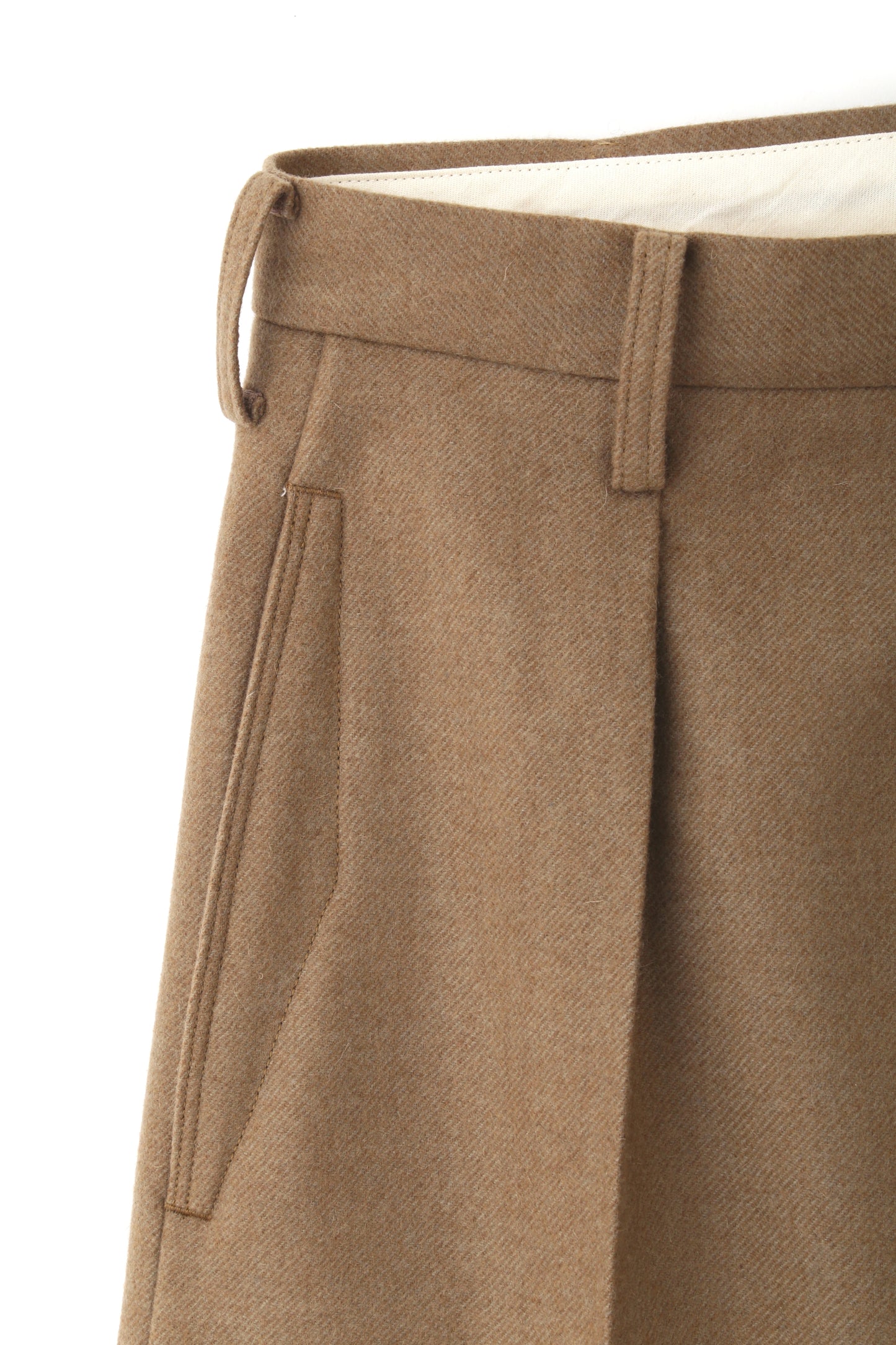 IN TUCK TROUSERS -POWDER MELTON-