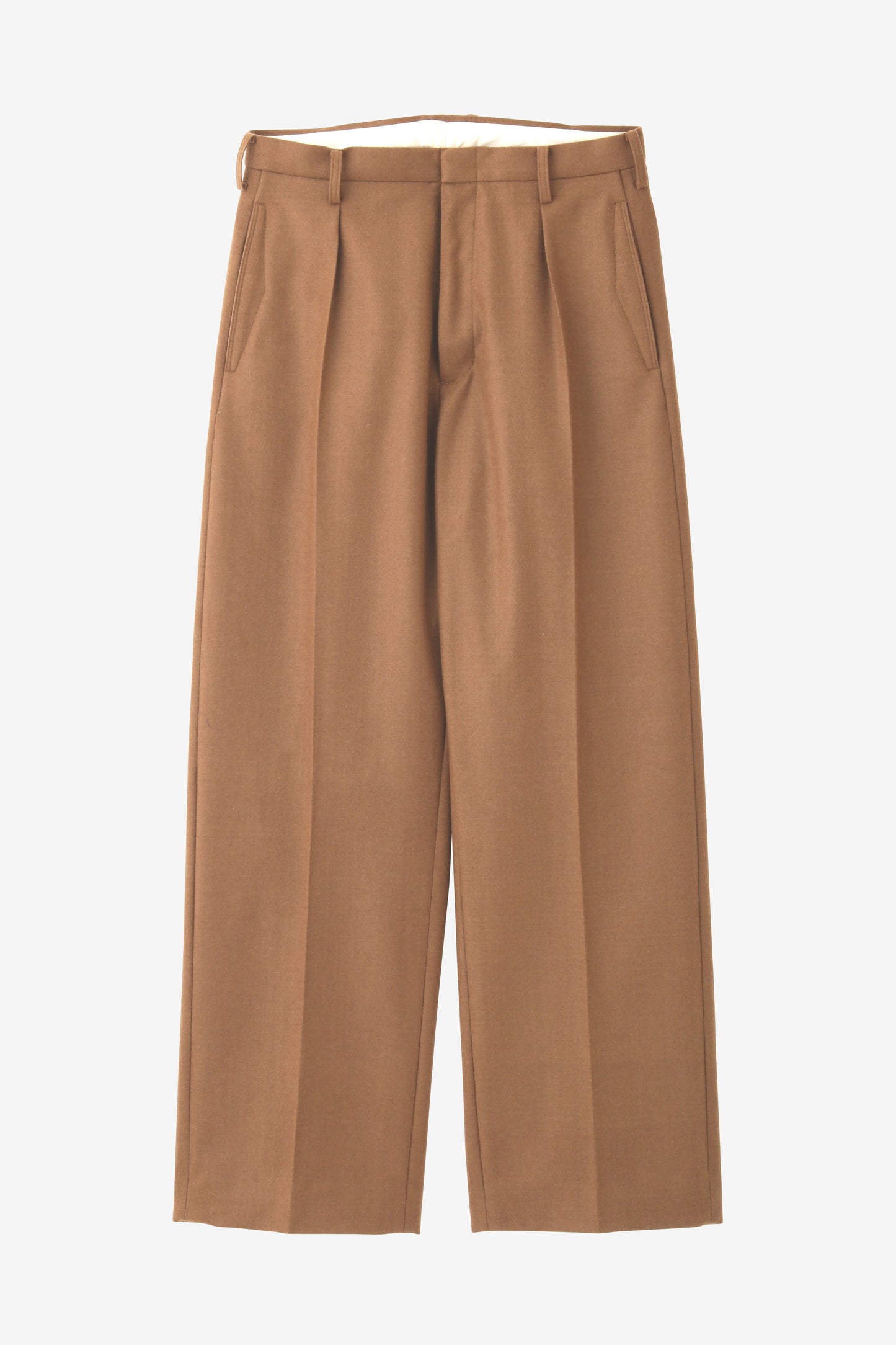IN TUCK TROUSERS -POWDER MELTON-