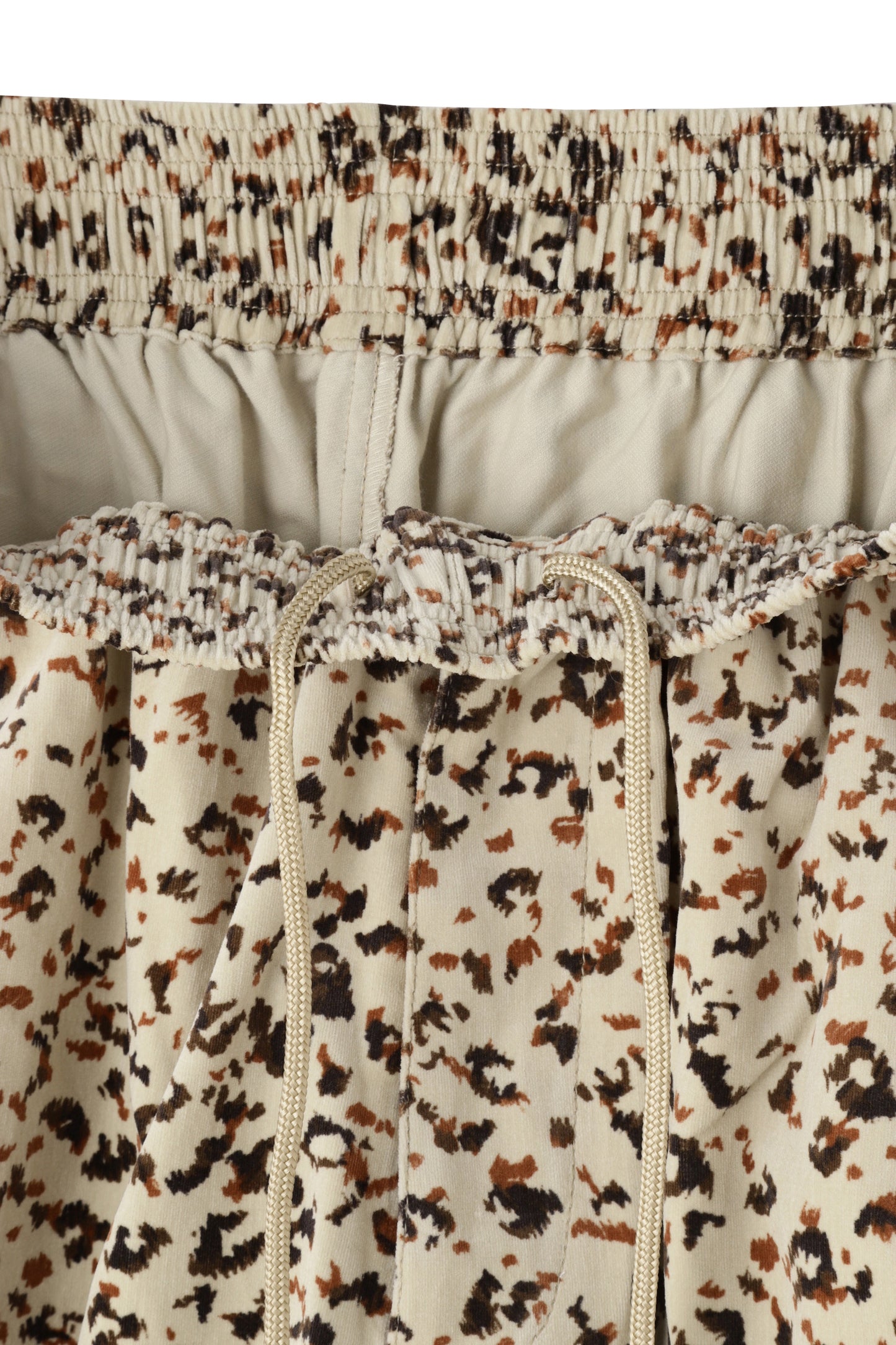 COTTON VEVET COOK PANTS -LEOPARD PATTERN PRINT-