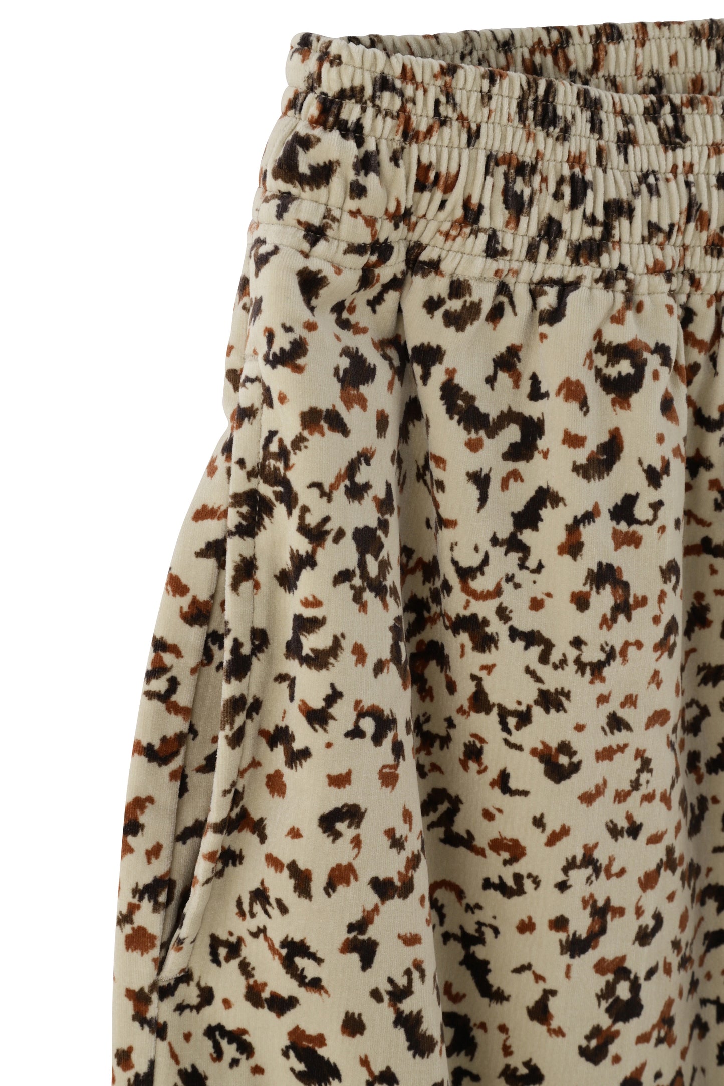 COTTON VEVET COOK PANTS -LEOPARD PATTERN PRINT-