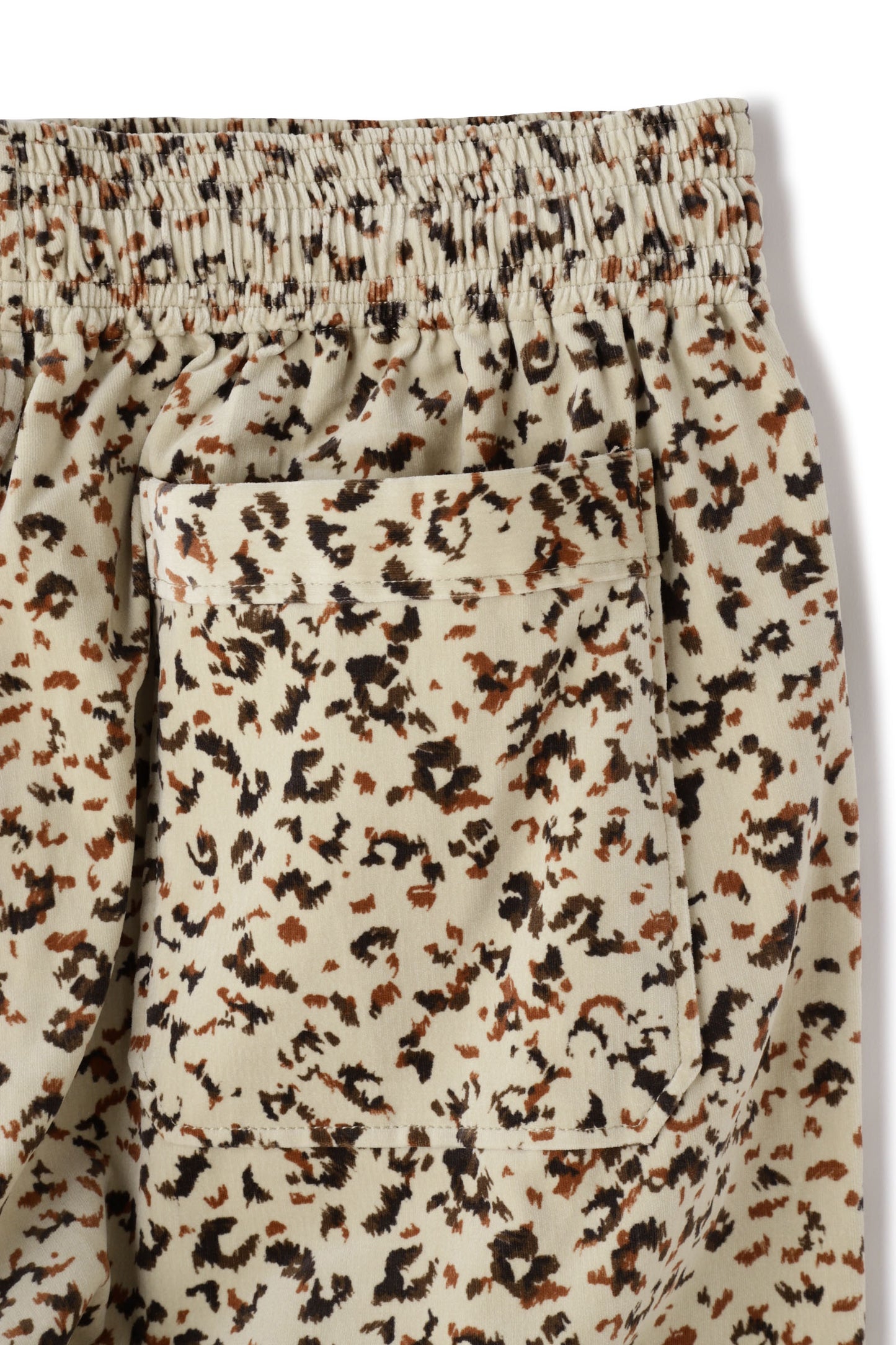COTTON VEVET COOK PANTS -LEOPARD PATTERN PRINT-