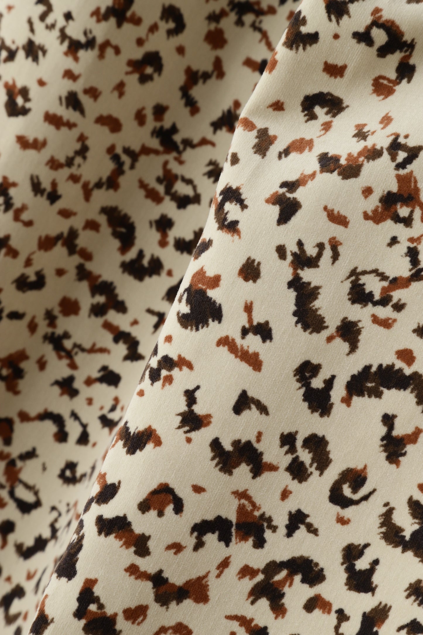 COTTON VEVET COOK PANTS -LEOPARD PATTERN PRINT-