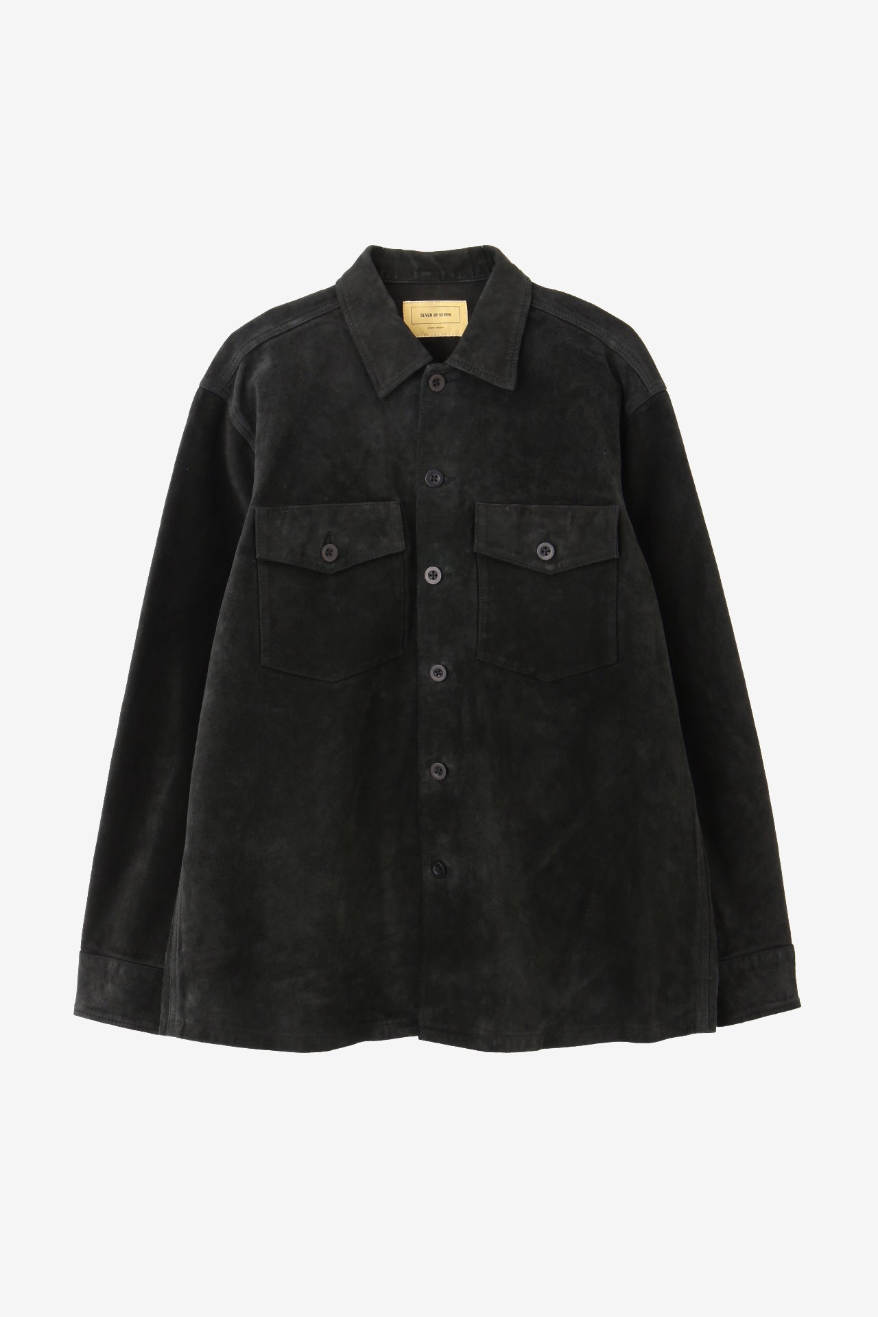 LEATHER FATIGUE SHIRT -MILLED COW NUBUCK-