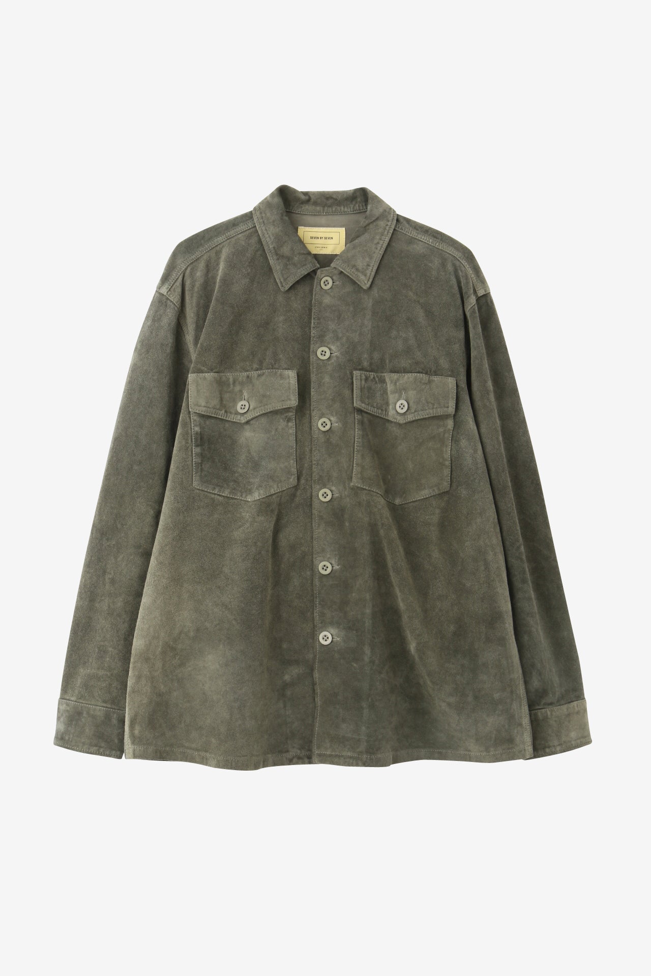 LEATHER FATIGUE SHIRT -MILLED COW NUBUCK-