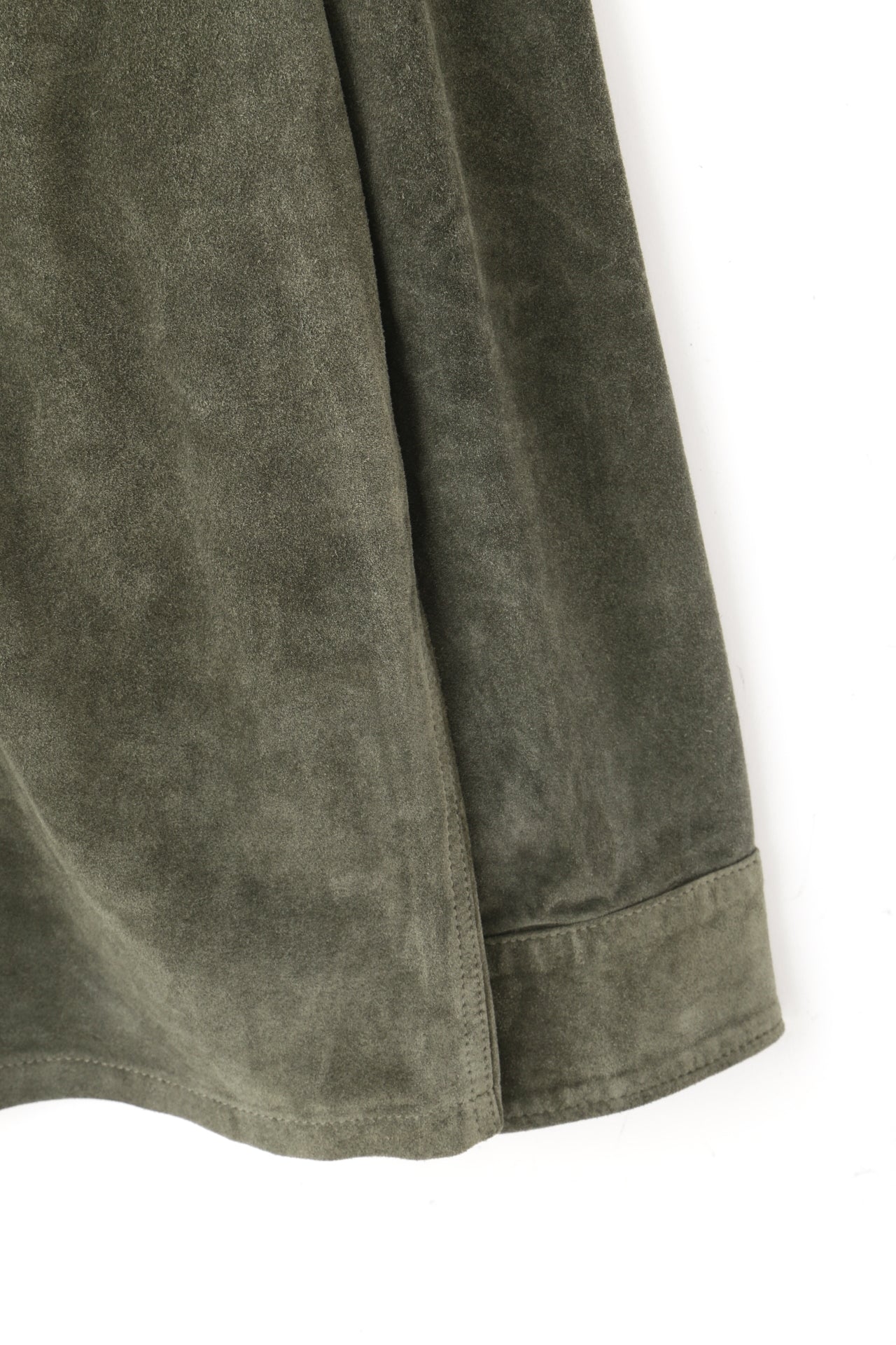 LEATHER FATIGUE SHIRT -MILLED COW NUBUCK-