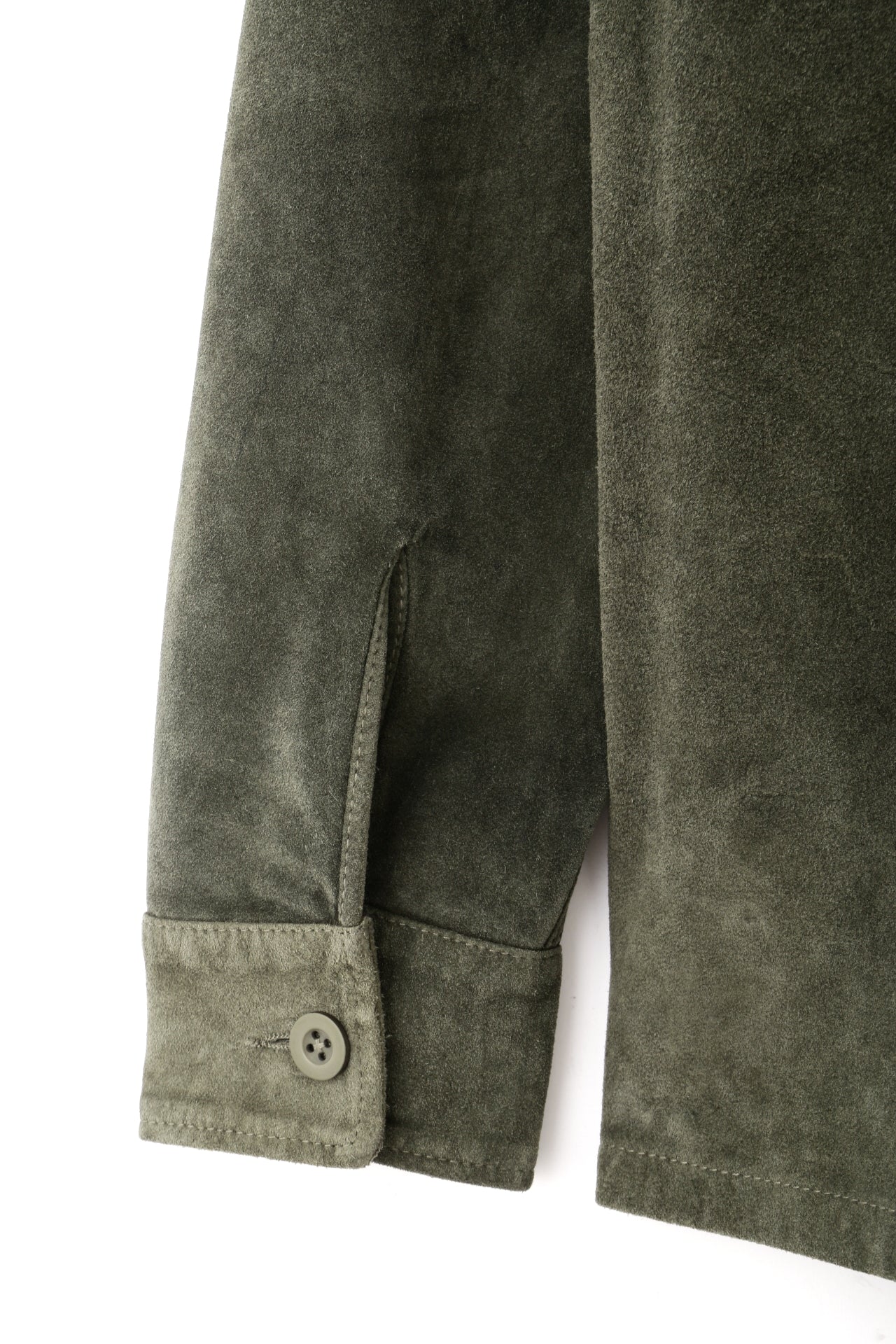 LEATHER FATIGUE SHIRT -MILLED COW NUBUCK-