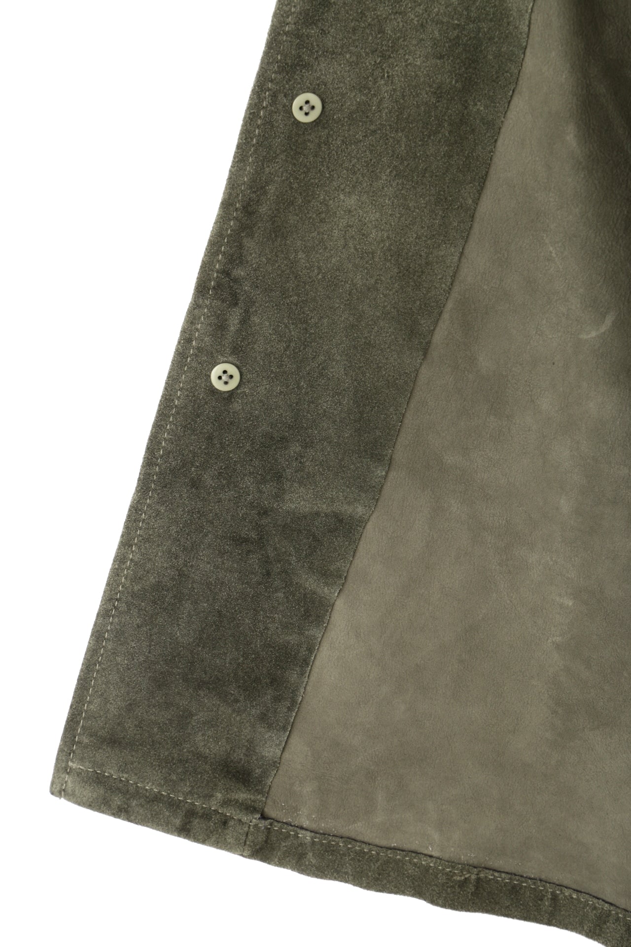 LEATHER FATIGUE SHIRT -MILLED COW NUBUCK-
