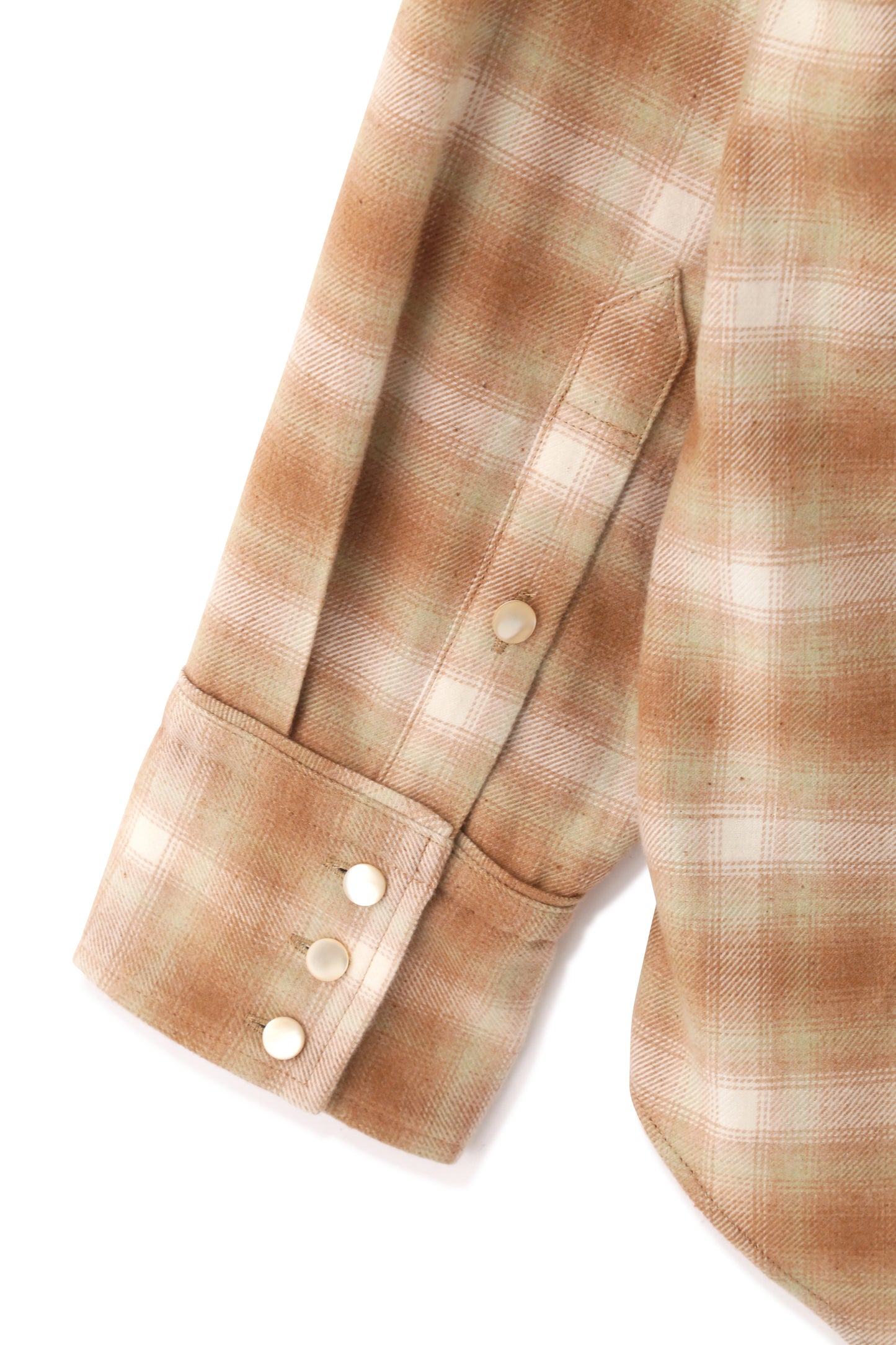 OMBRE CHECK SMILE POCKET WESTERN SHIRTS -UNSTAINED ORGANIC COTTON-