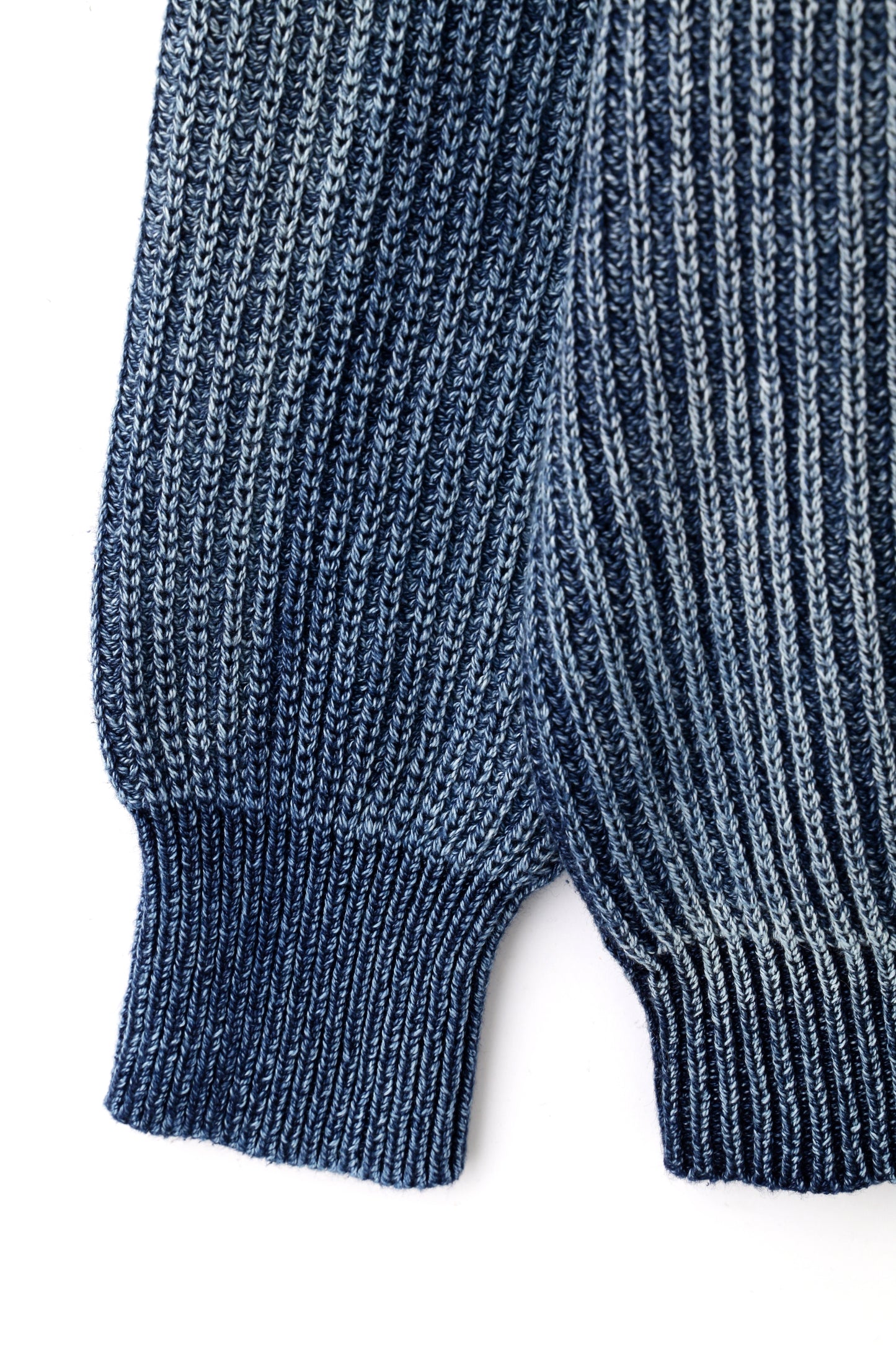 INDIGO CREW NECK KNIT -VINTAGE FINISH-
