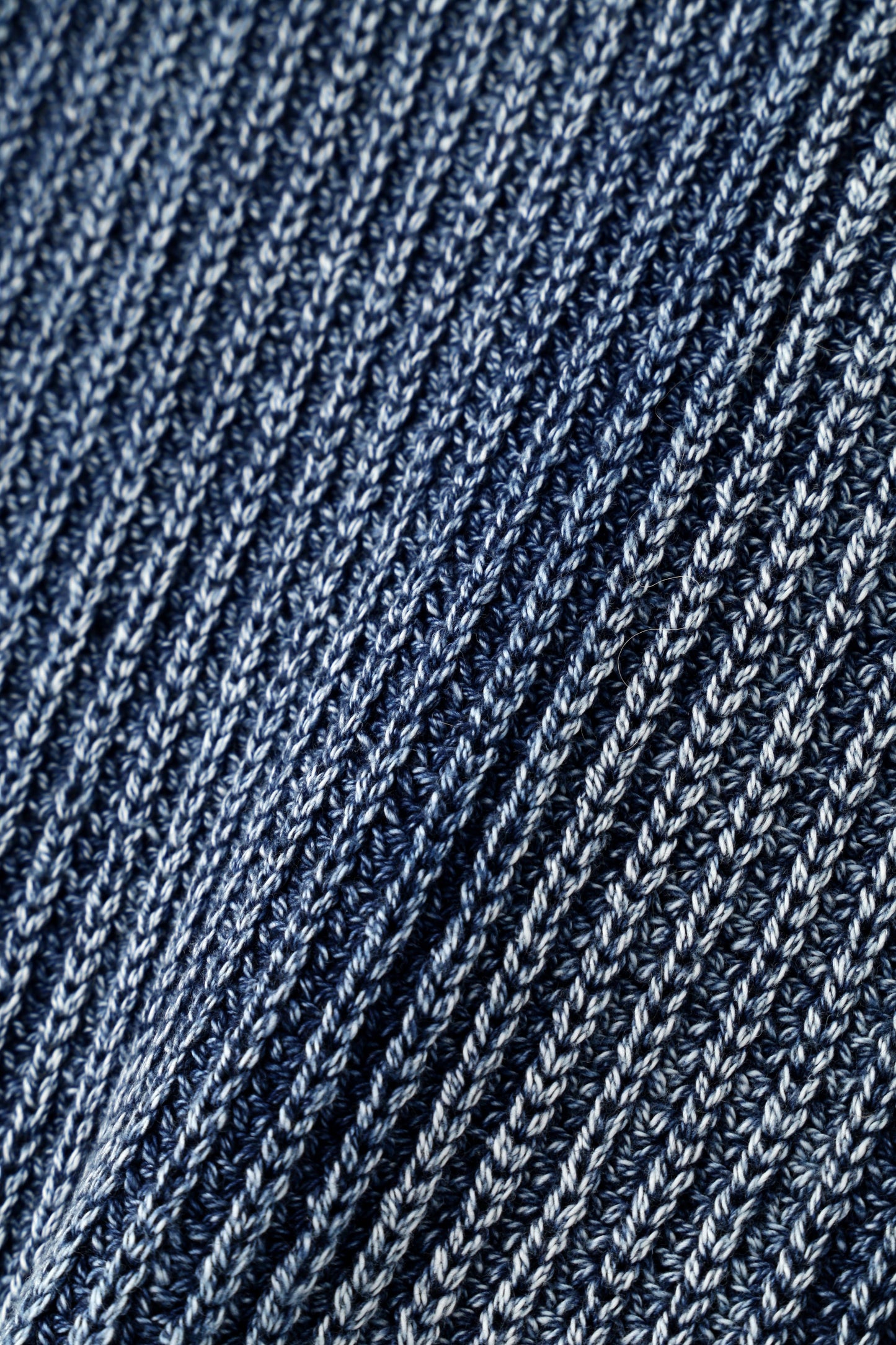 INDIGO CREW NECK KNIT -VINTAGE FINISH-