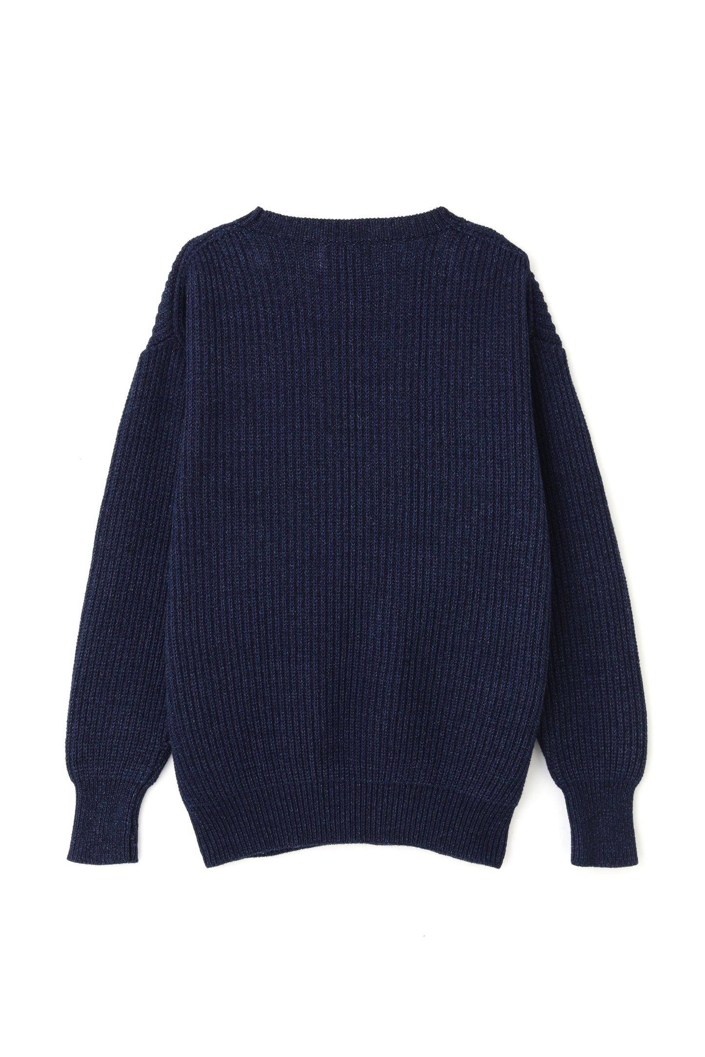 INDIGO CREW NECK KNIT -ONE WASH-