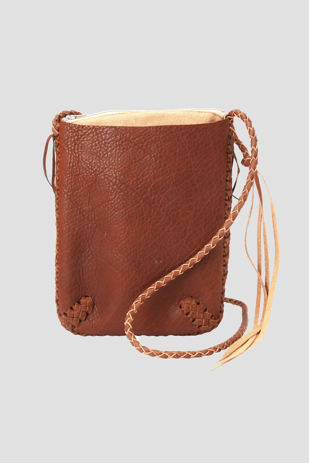 HANDMADE LEATHER SHOULDER S -UNSTAINED ORGANIC COTTON-