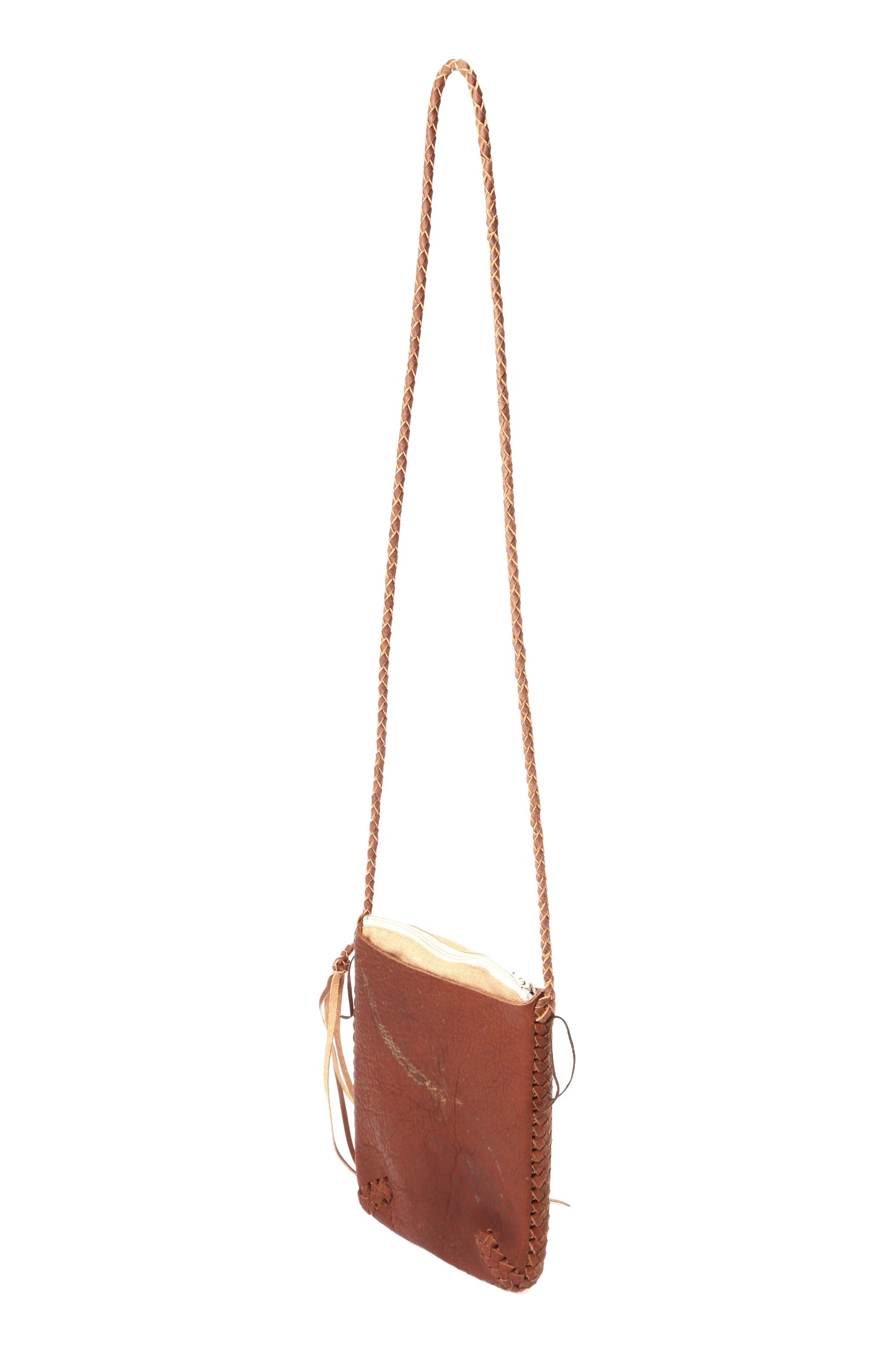 HANDMADE LEATHER SHOULDER S -UNSTAINED ORGANIC COTTON-