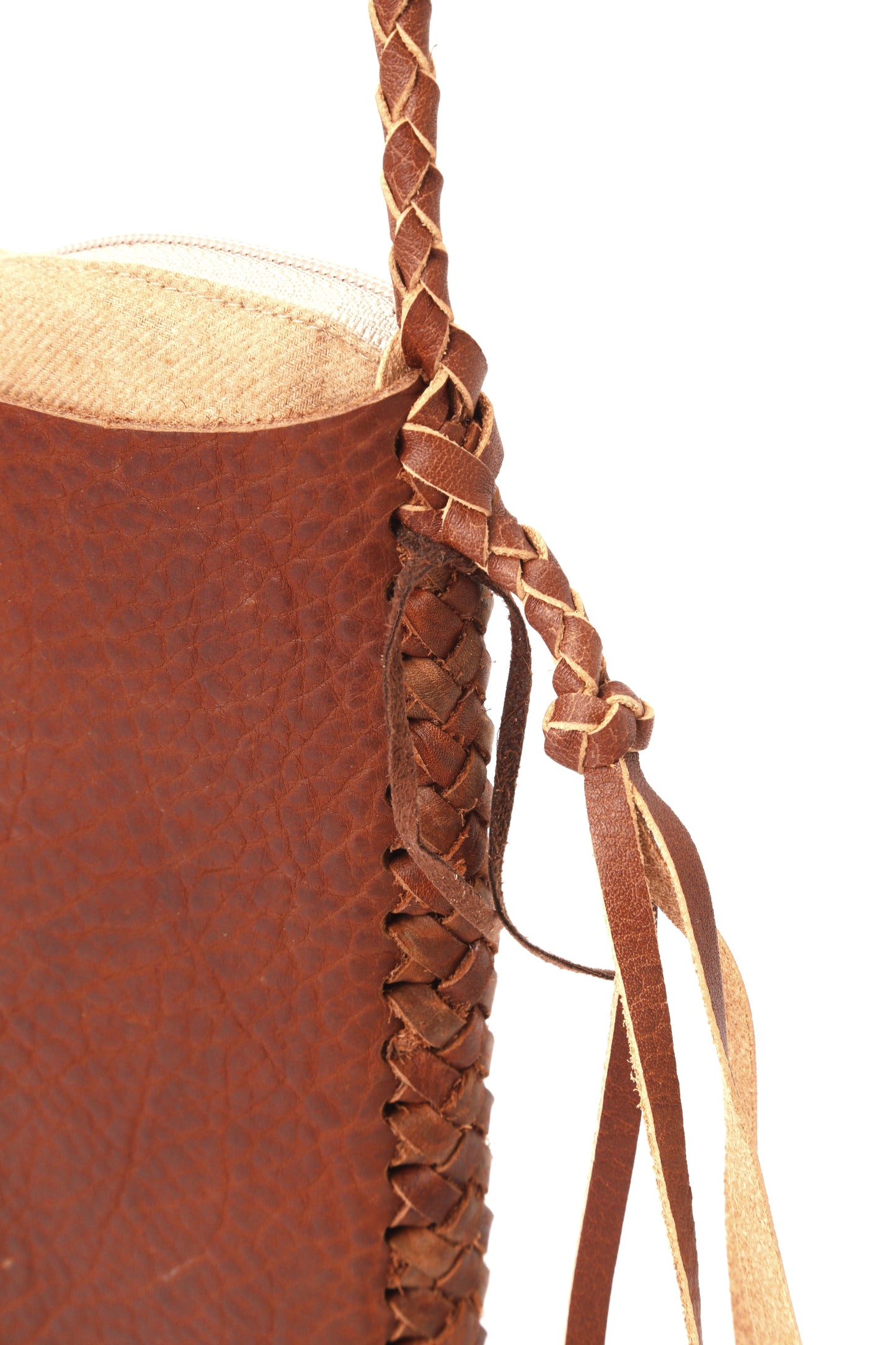 HANDMADE LEATHER SHOULDER S -UNSTAINED ORGANIC COTTON-