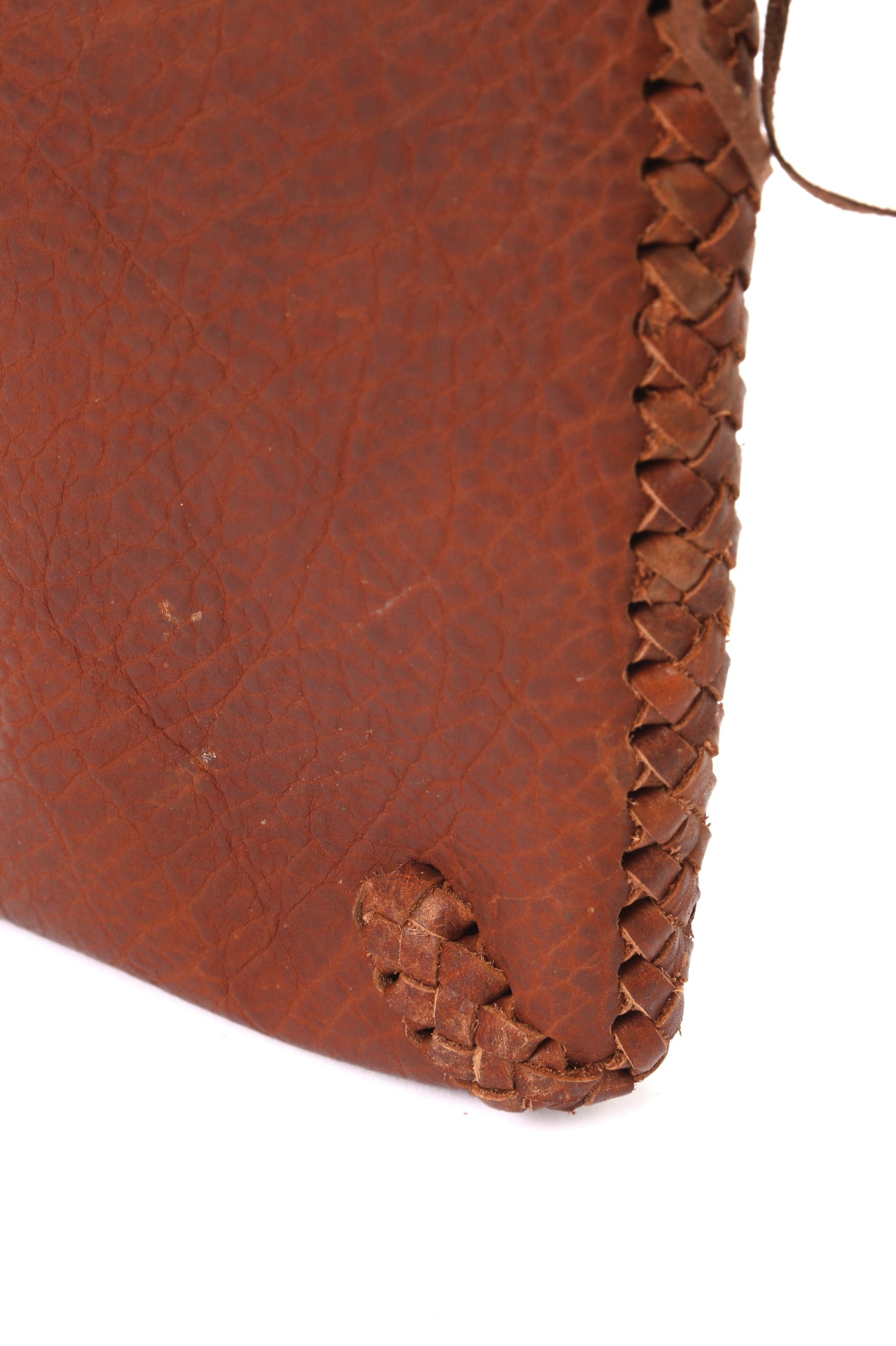 HANDMADE LEATHER SHOULDER S -UNSTAINED ORGANIC COTTON-